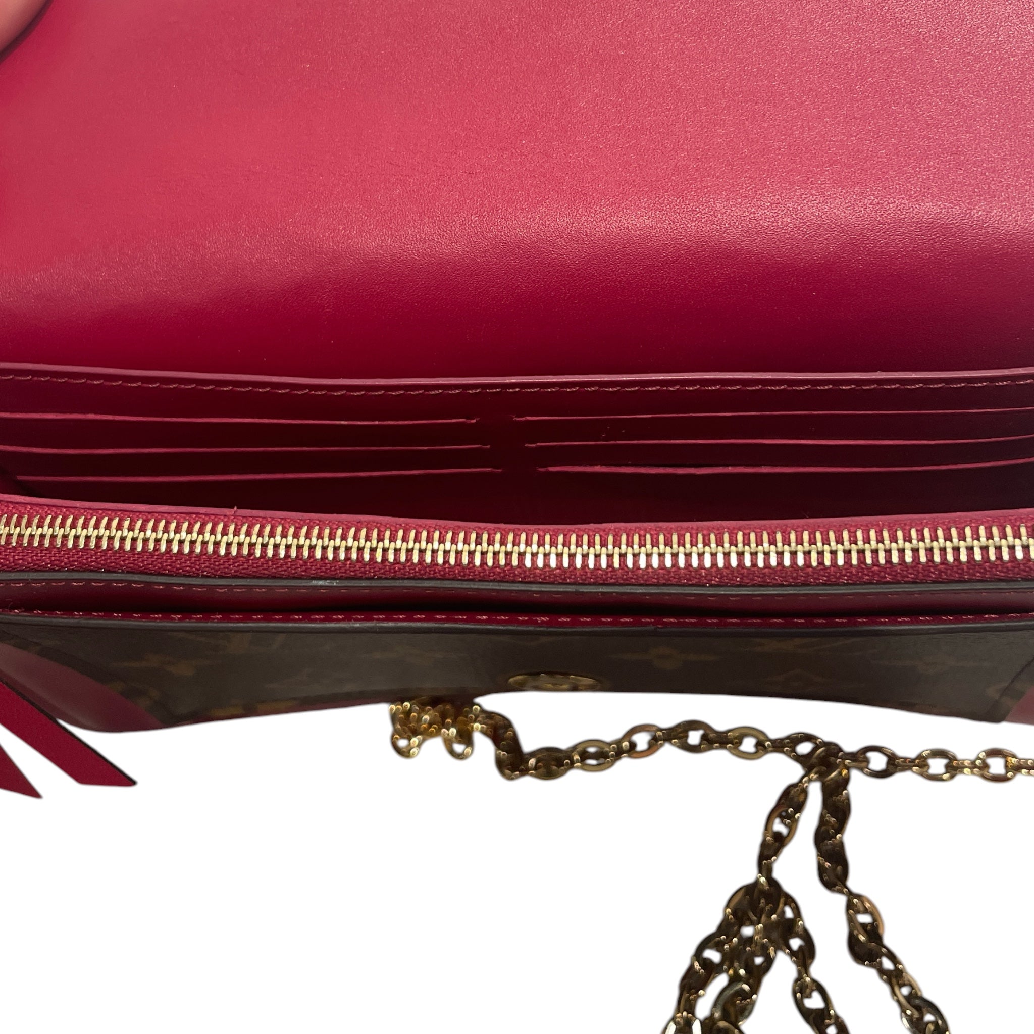 LOUIS VUITTON/Hand Bag/All Over Print/Leather/BRW/FLORE CHAIN WALLET view 6