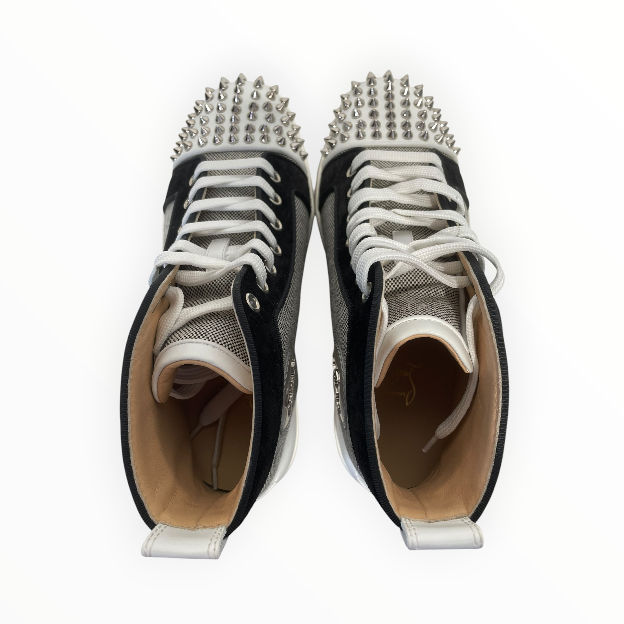 Christian Louboutin/Hi-Sneakers/EU 40/Cotton/GRY/SPIKES ORLATO FLAT view 3