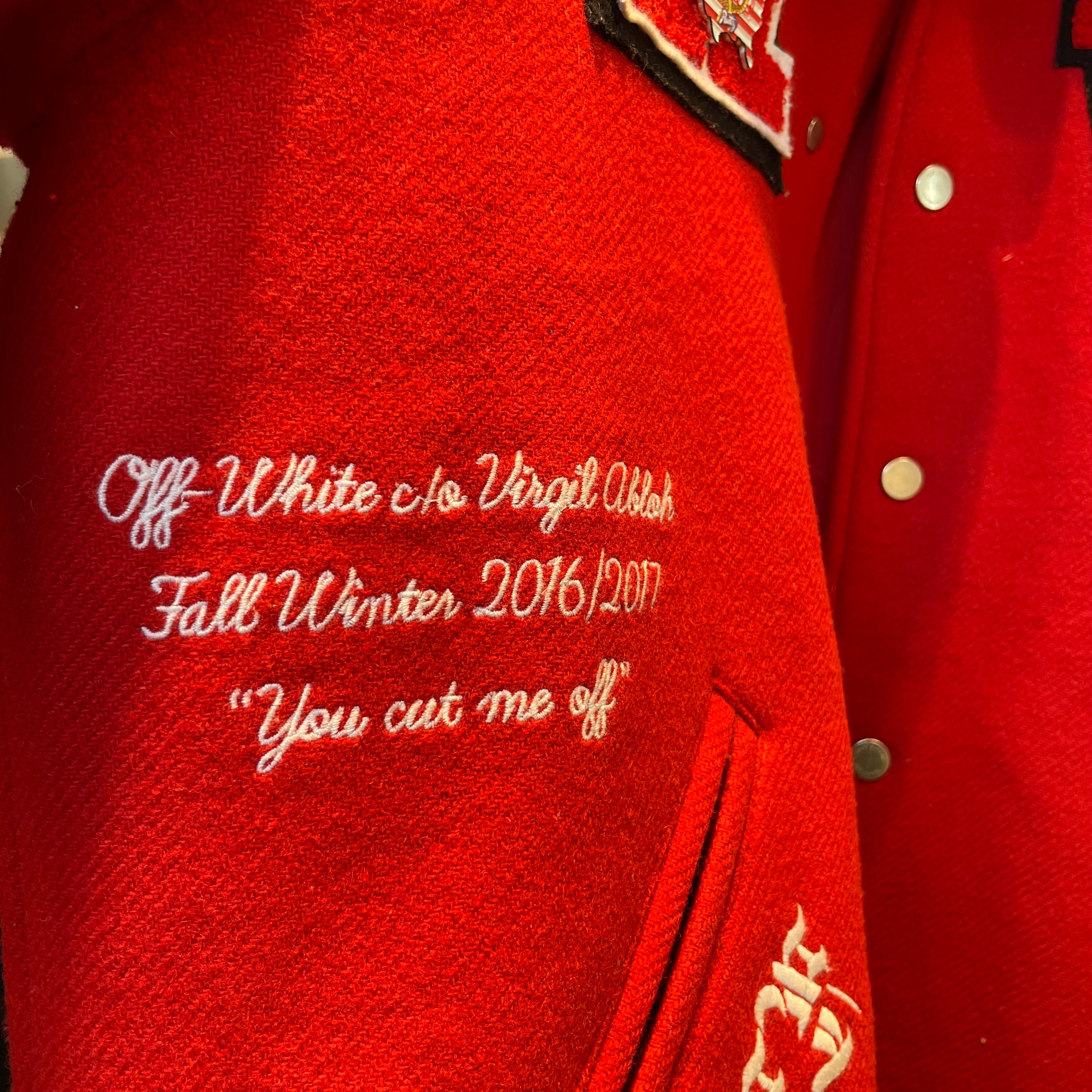 OFF-WHITE/Jacket/S/Cotton/RED/2016 varsity jacket/W/winter view 3