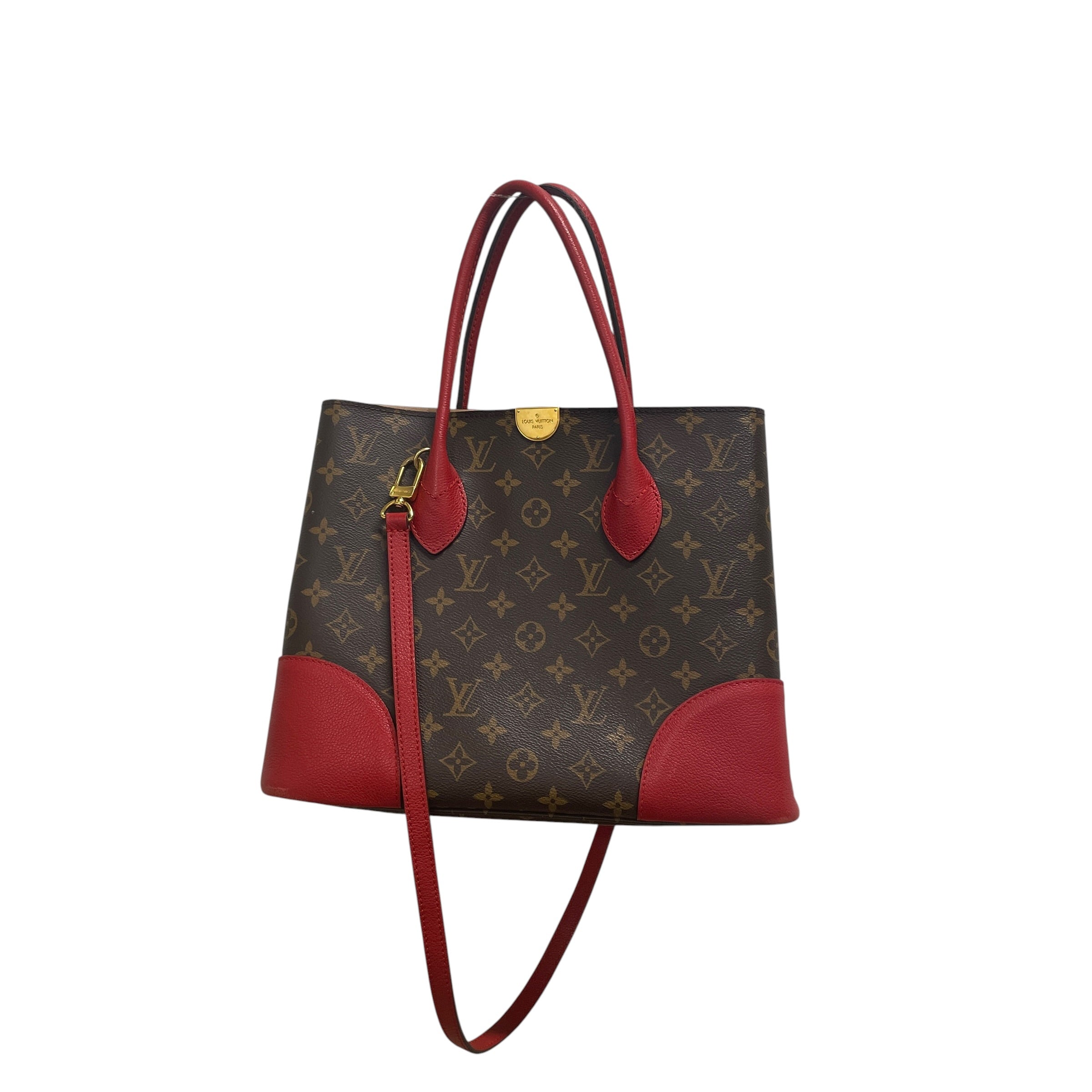 LOUIS VUITTON/Hand Bag/Monogram/Leather/BRW/Q3CGQ8R/RED TRIM/FLANDRIN view 1