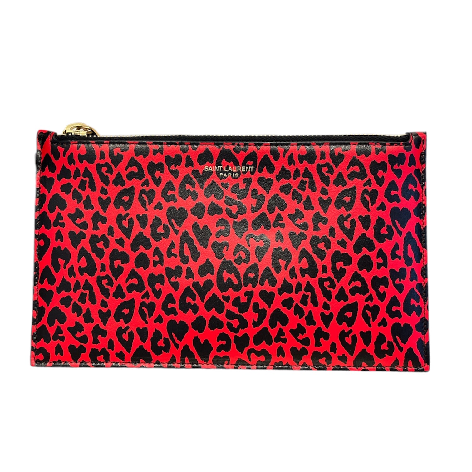 SAINT LAURENT/Clutch Bag/Leopard/Leather/RED/red leopard print clutch view 1
