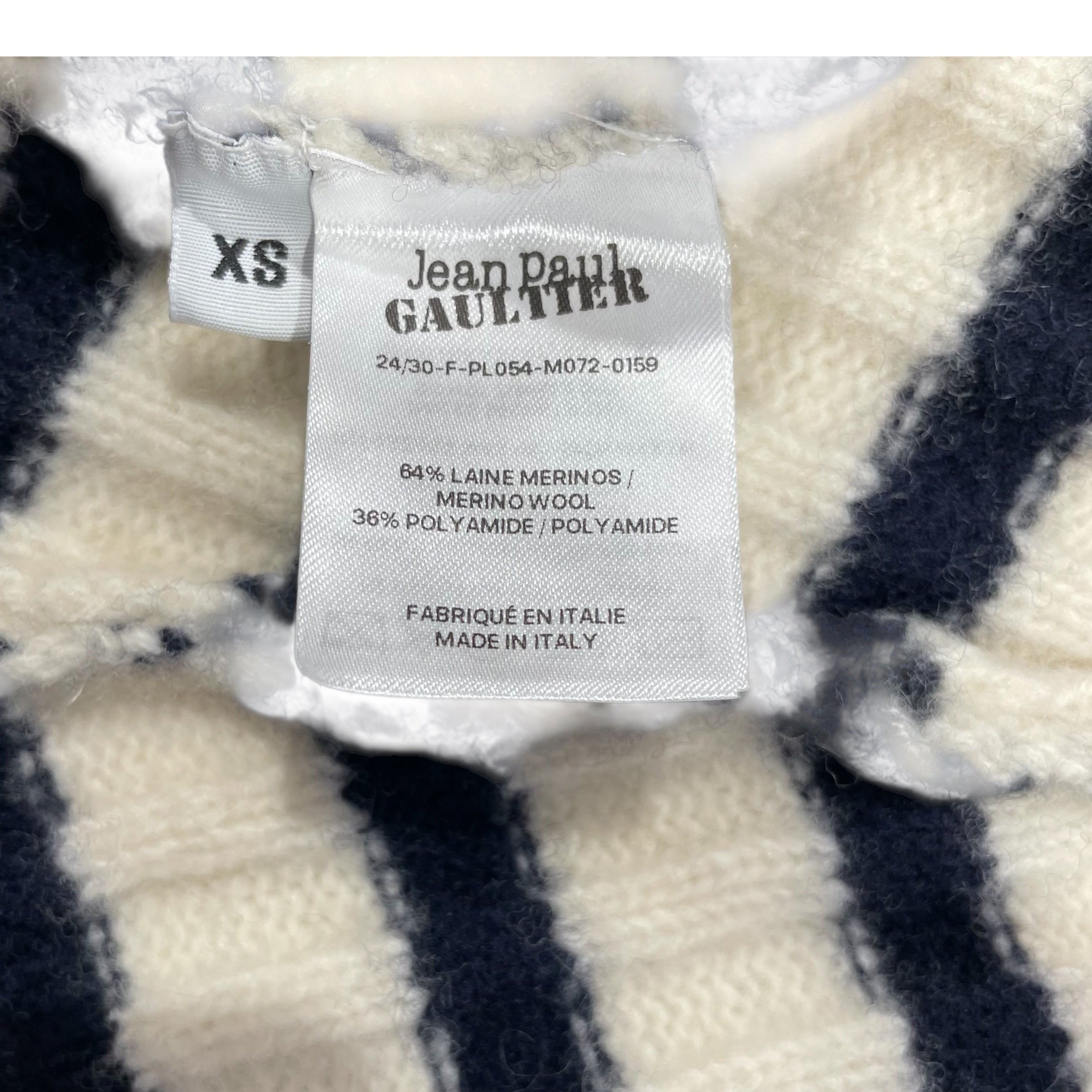 Jean Paul Gaultier/Sweater/XS/Stripe/WHT/MARINERE CROPPED KNIT NAVY view 4