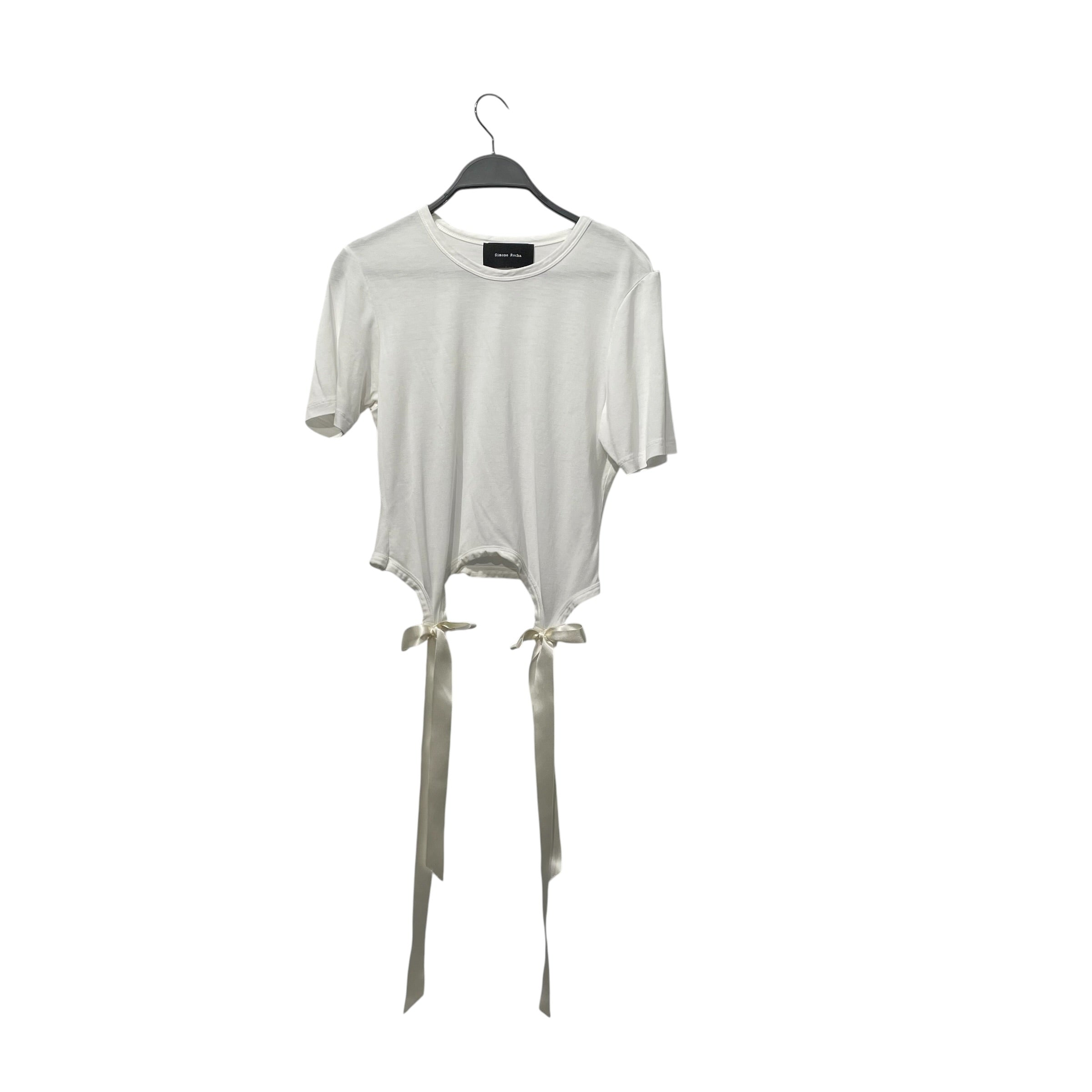 SIMONE ROCHA/SS Blouse/S/Cotton/WHT/bow tail view 1