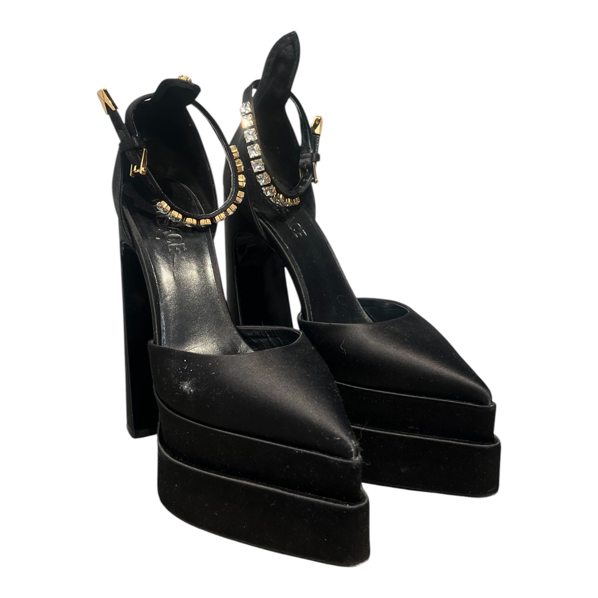VERSACE/Heels/EU 41/BLK/Platform/MEDUSA AEVITAS-SATEEN view 3