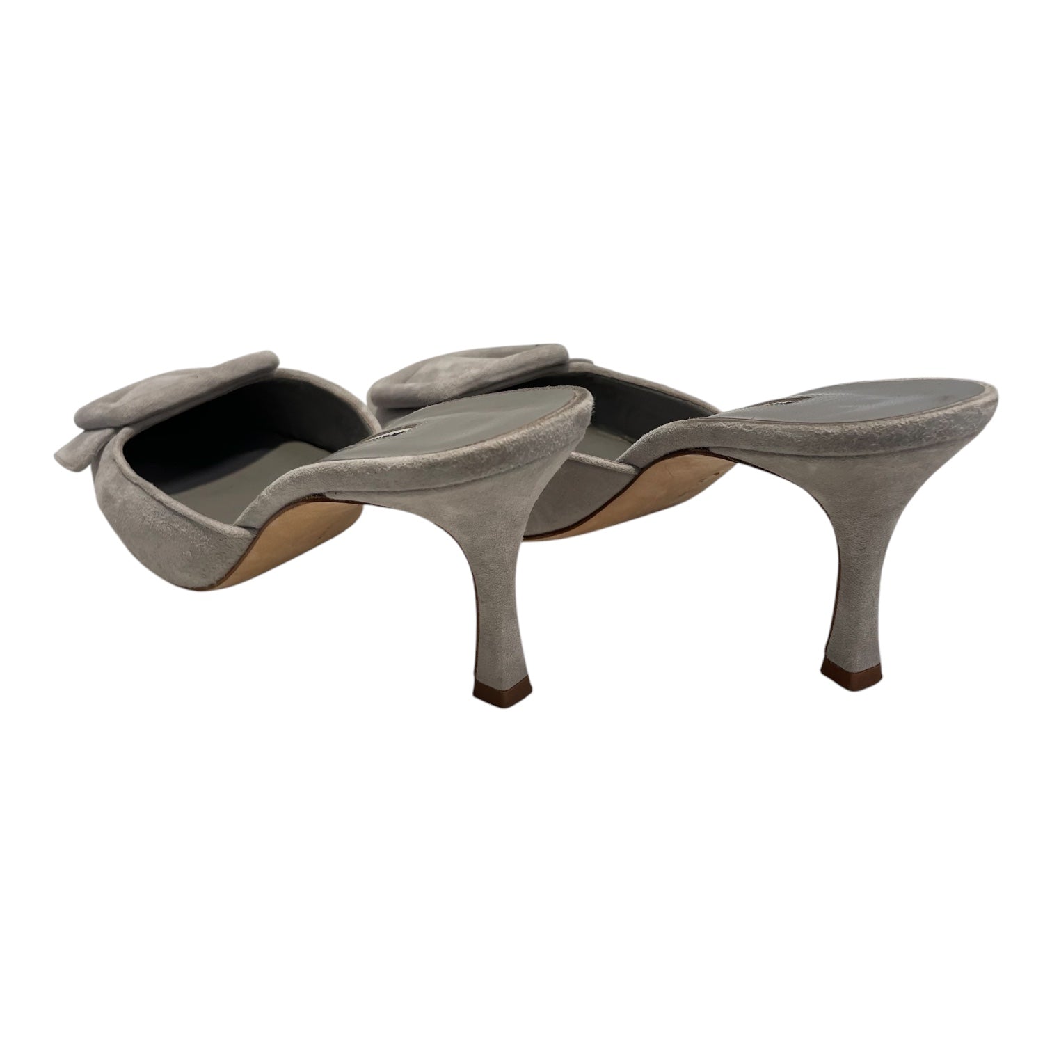 MANOLO BLAHNIK/Heels/EU 37.5/Suede/GRY/toe buckle design view 2