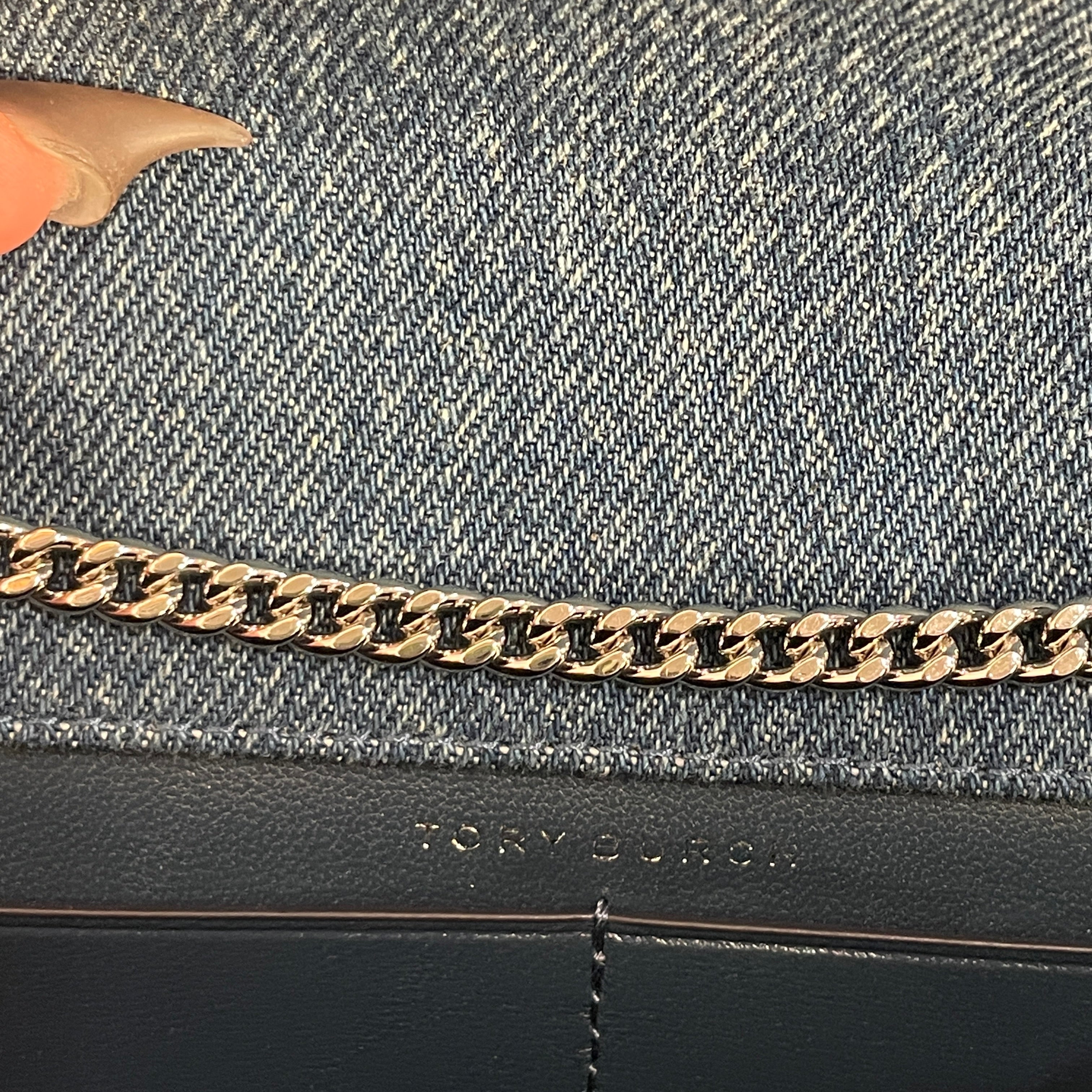 TORY BURCH/Cross Body Bag/Cotton/BLU/DENIM TOP HANDLE view 6