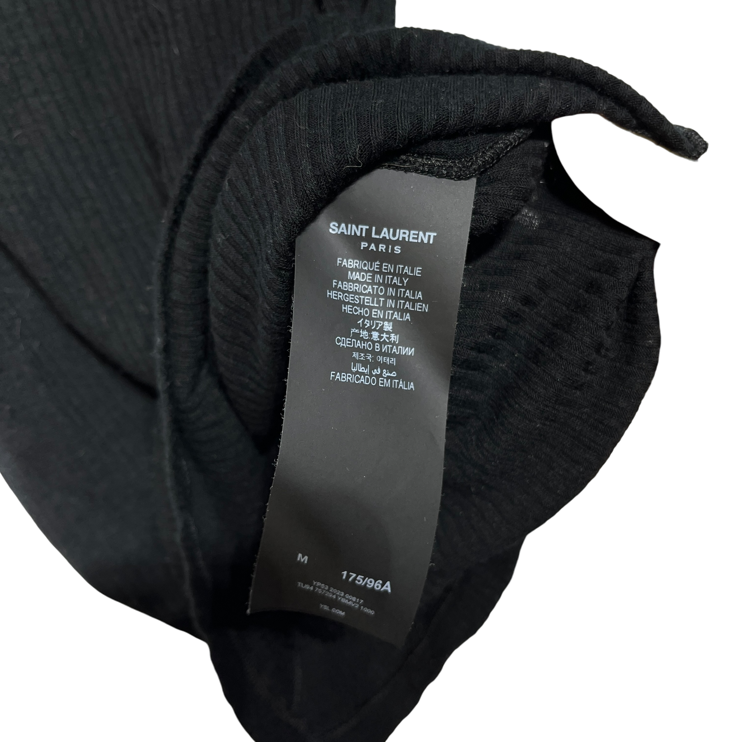 SAINT LAURENT/SS Cut & Sew/M/Cotton/BLK/cassandre ribbed tank view 2