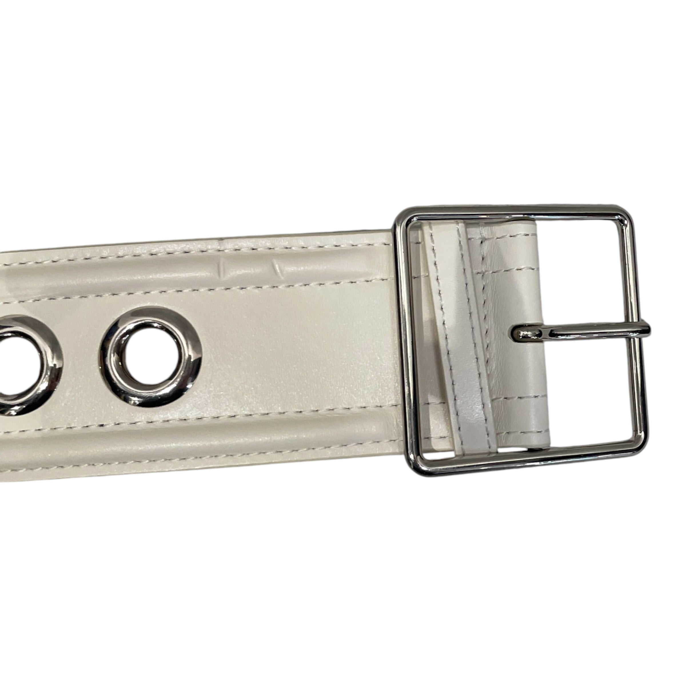 Alexander McQueen/Belt/Leather/WHT/95.38 WIDE RIVET BELT view 2