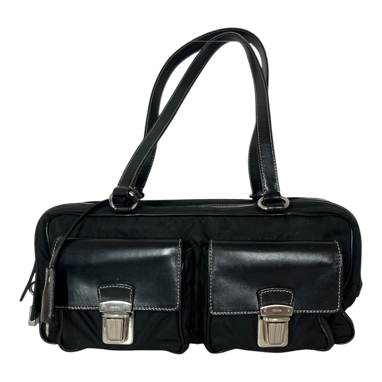 PRADA/Hand Bag/Nylon/BLK/Vintage Tessuto Shoulder Bag view 2