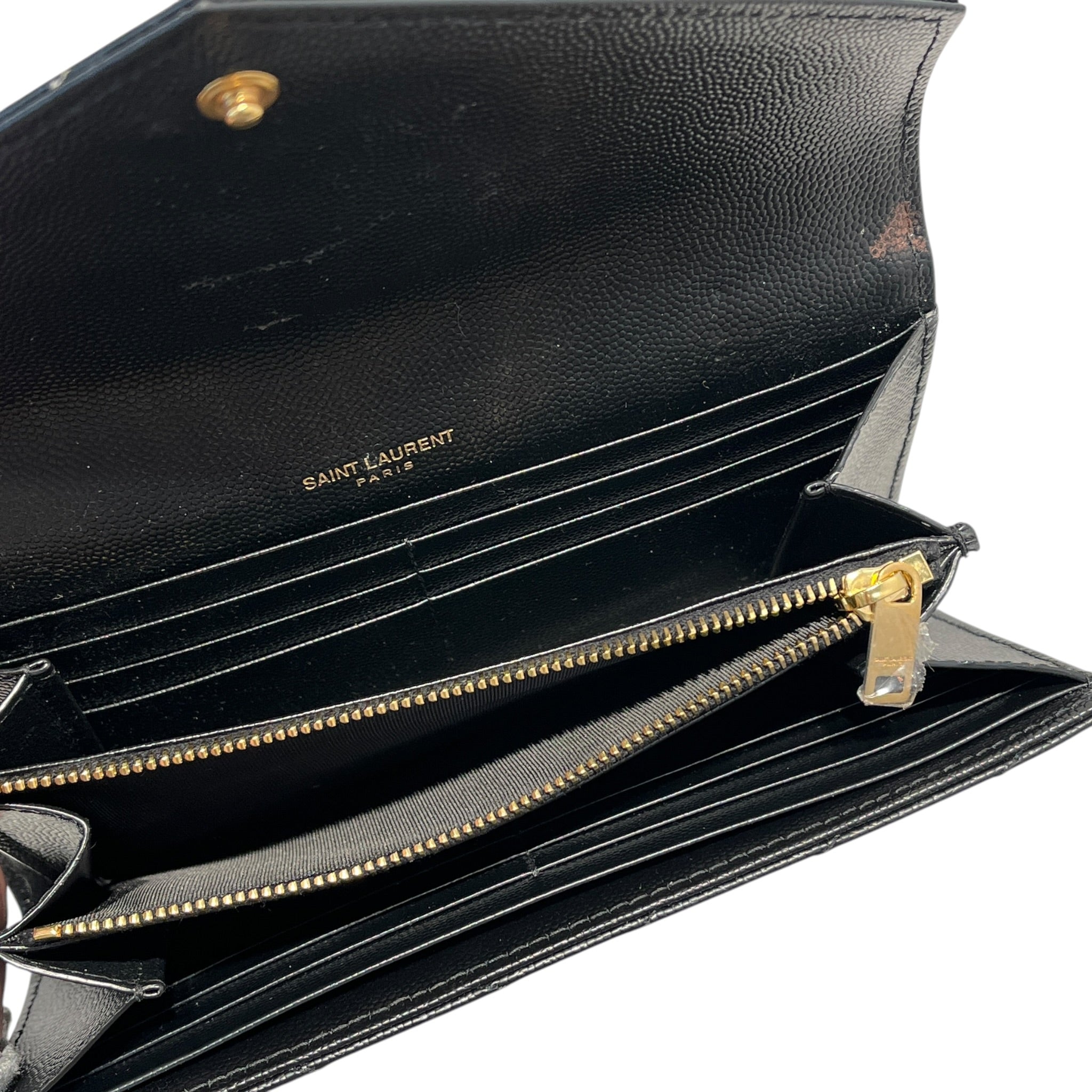 YVES SAINT LAURENT/Long Wallet/Leather/BLK/Cassandre Matlasse Flap Wallet view 4