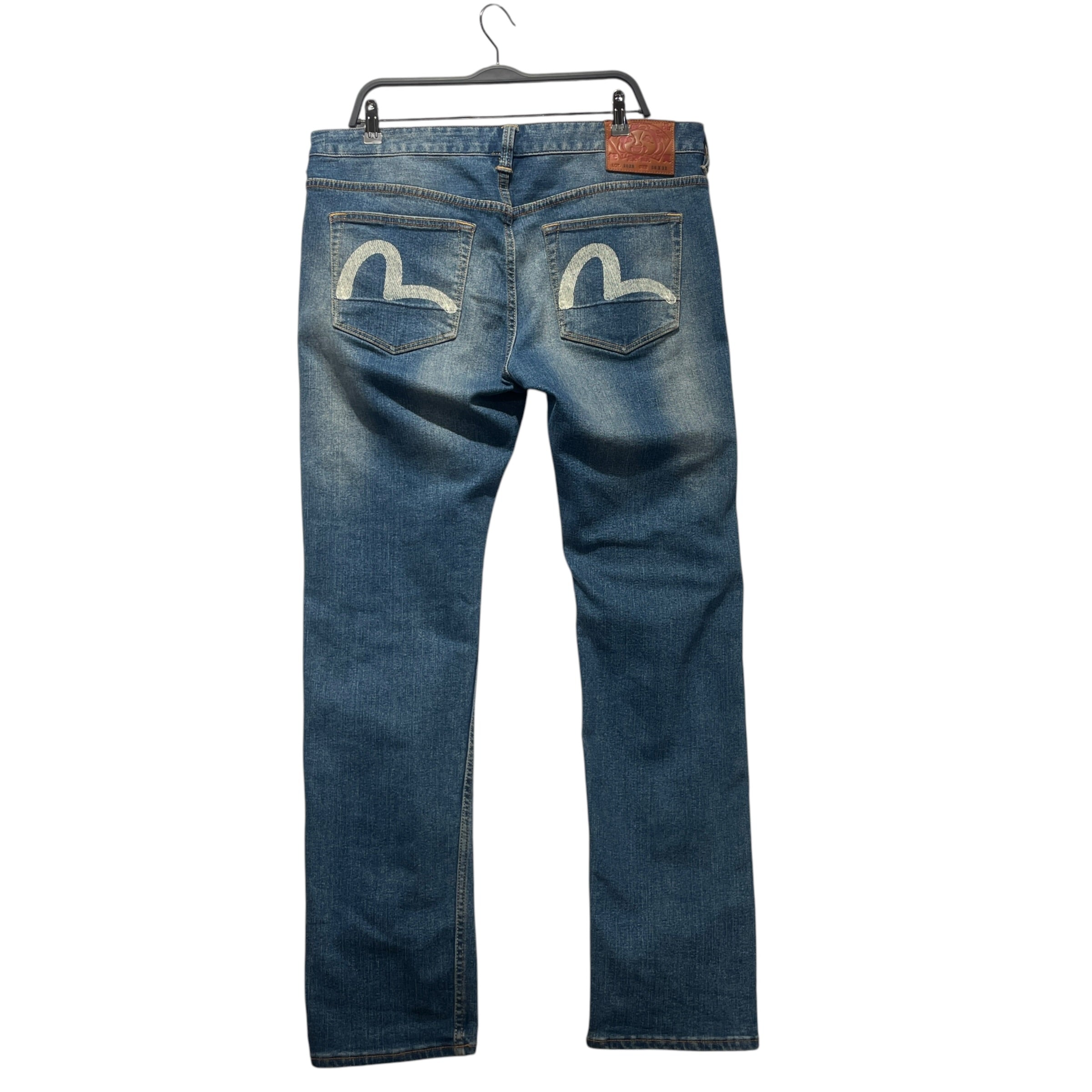 EVISU/Skinny Pants/32/Denim/IDG/white logo on back pockets view 2