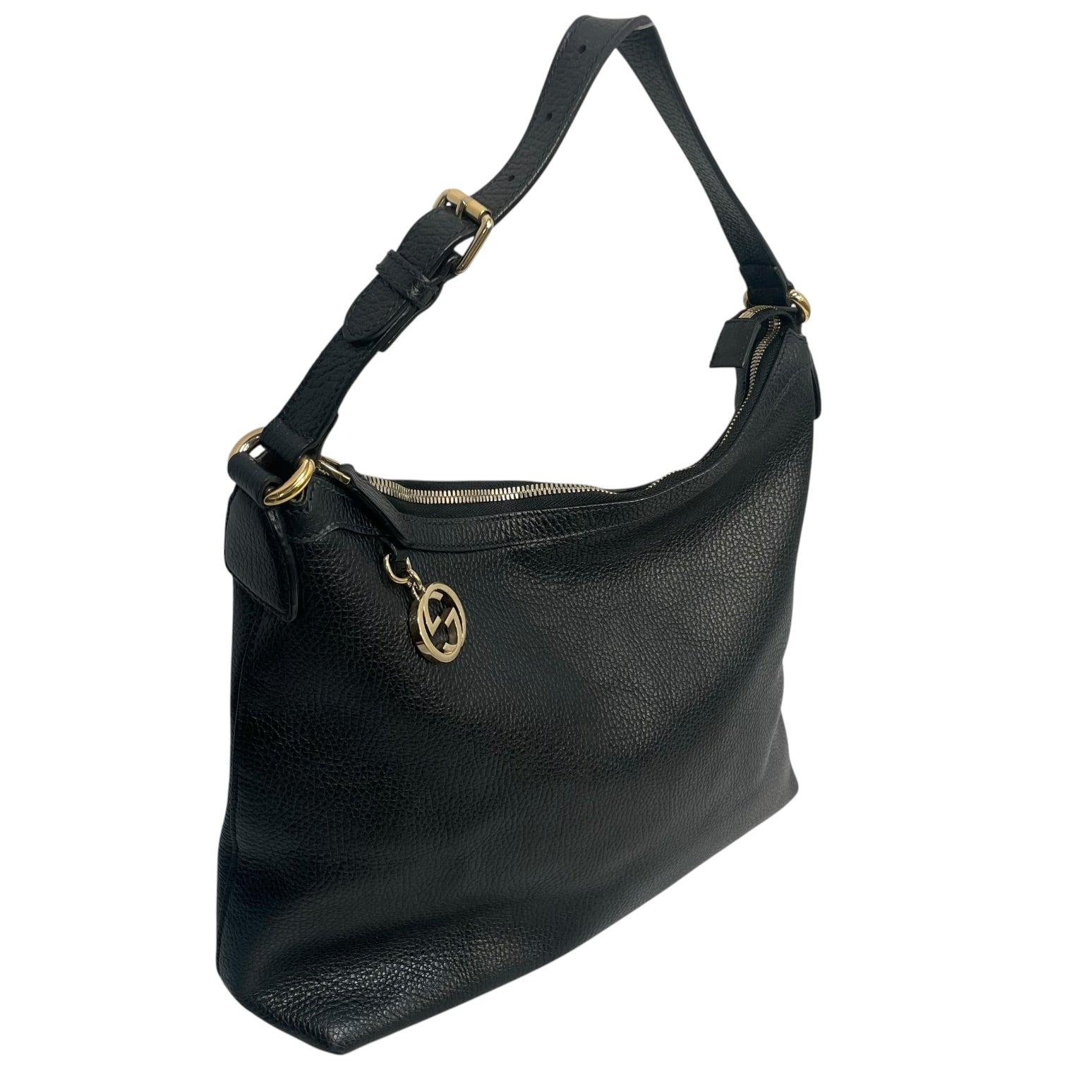 GUCCI/Bag/Leather/BLK/Interlocking G Charm Hobo Bag view 3