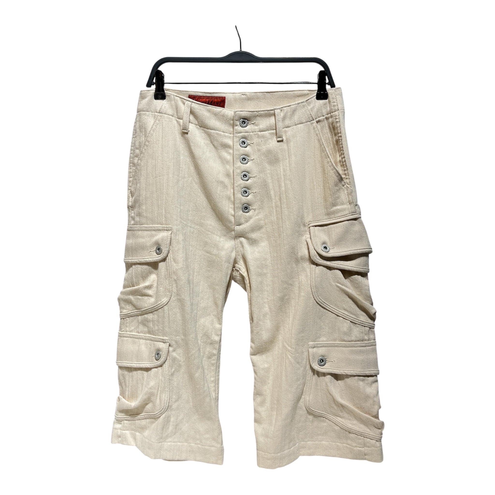 YUREMAN/Shorts/2/Cotton/CRM/Button Fly/DOUBLE POCKET CARGO view 1