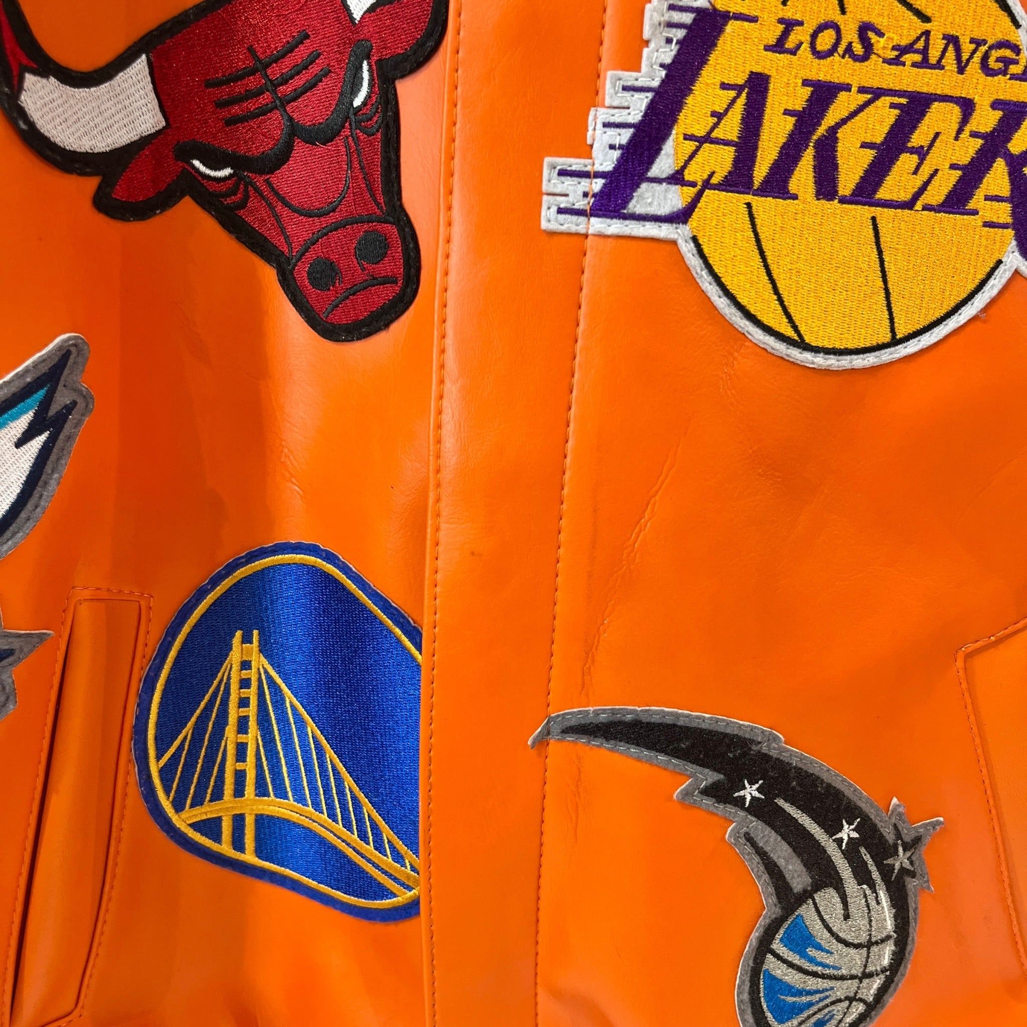 JEFF HAMILTON/Leather Jkt/M/Leather/ORN/Single Breasted/All Over Print/COLLAGE X NBA view 6