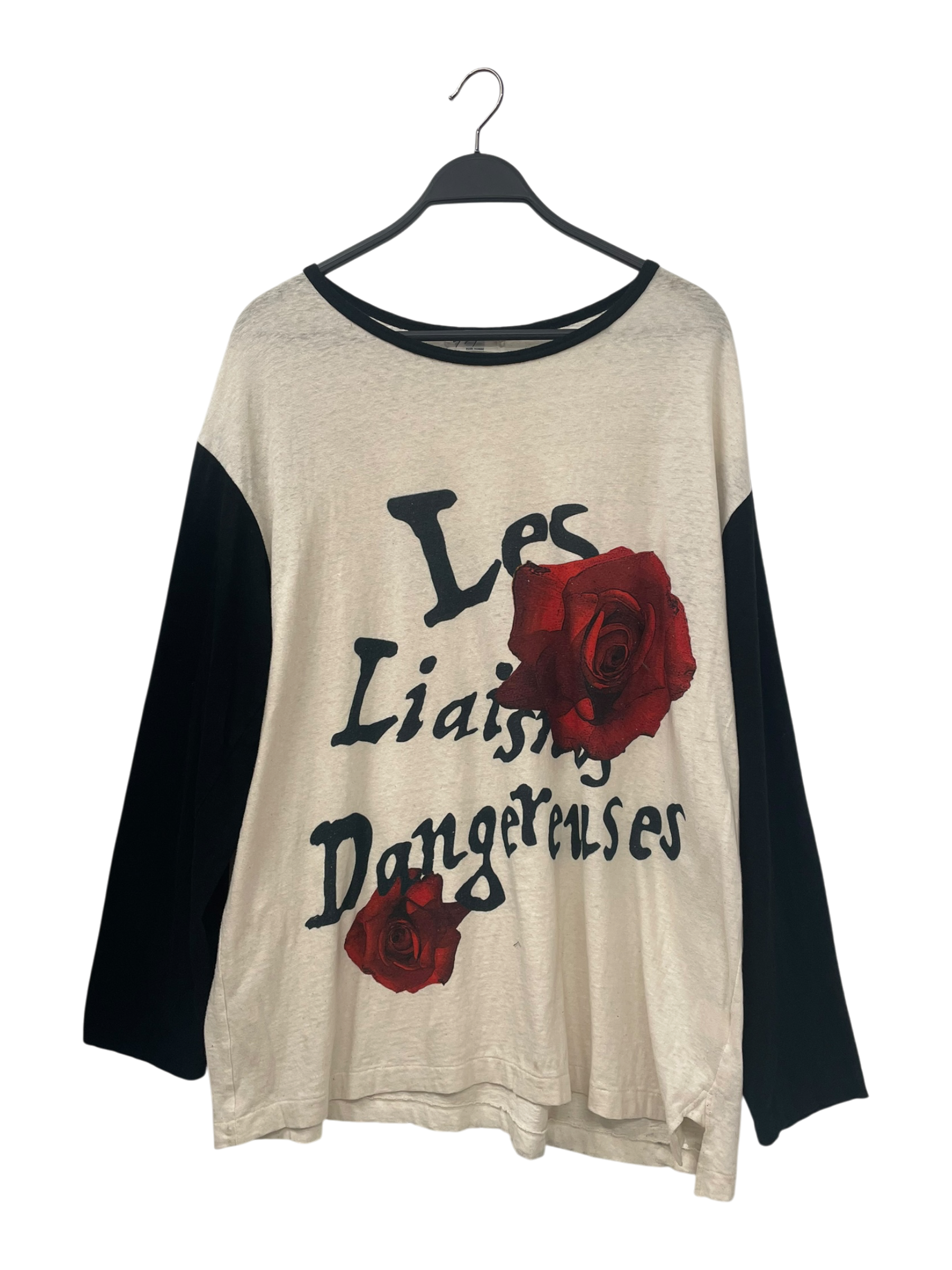 YOHJI YAMAMOTO/T-Shirt/3/Cotton/WHT/Graphic/ROSE 1/4 SLEEVE view 1
