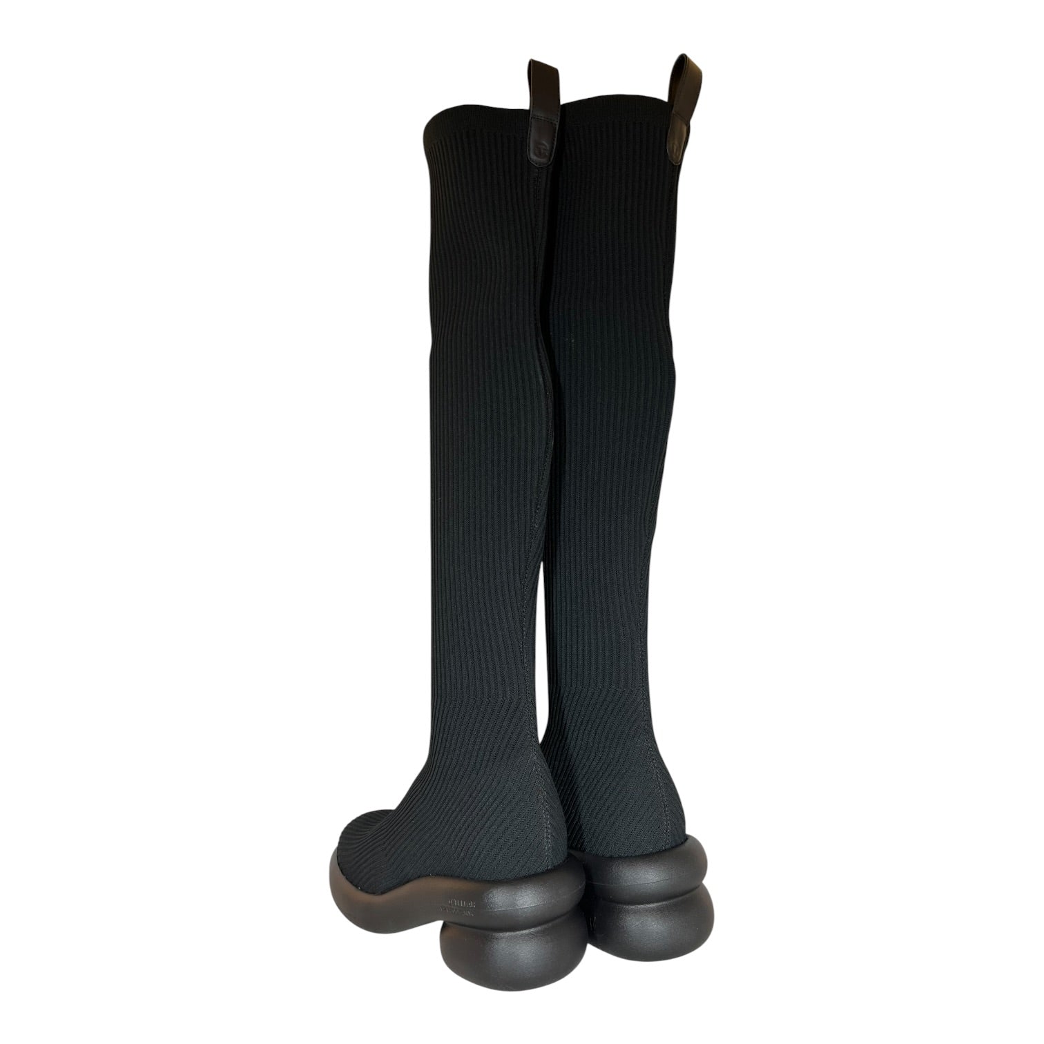 Telfar/Long Boots/EU 39/Cotton/BLK/Tall Knit Modular Boot view 2