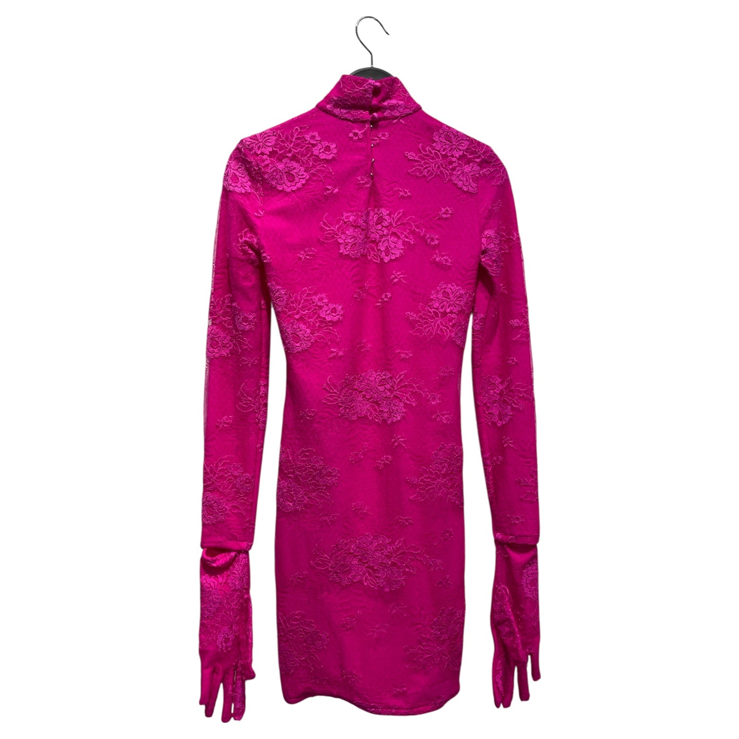 BALENCIAGA/LS Dress/34/Floral Pattern/Cotton/PNK/gloves attached view 2