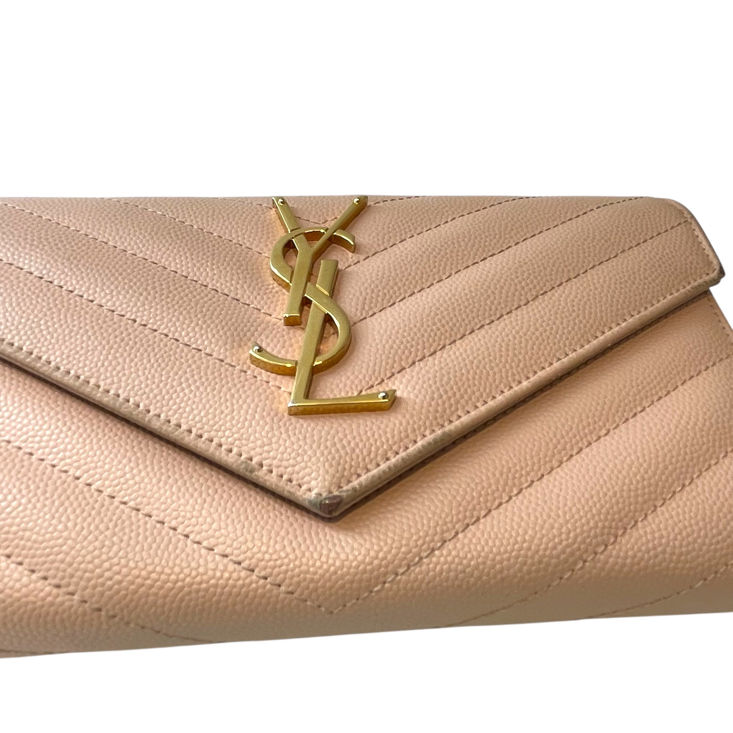 SAINT LAURENT/Long Wallet/Leather/PNK/YSL WALLET/CLUTCH view 5