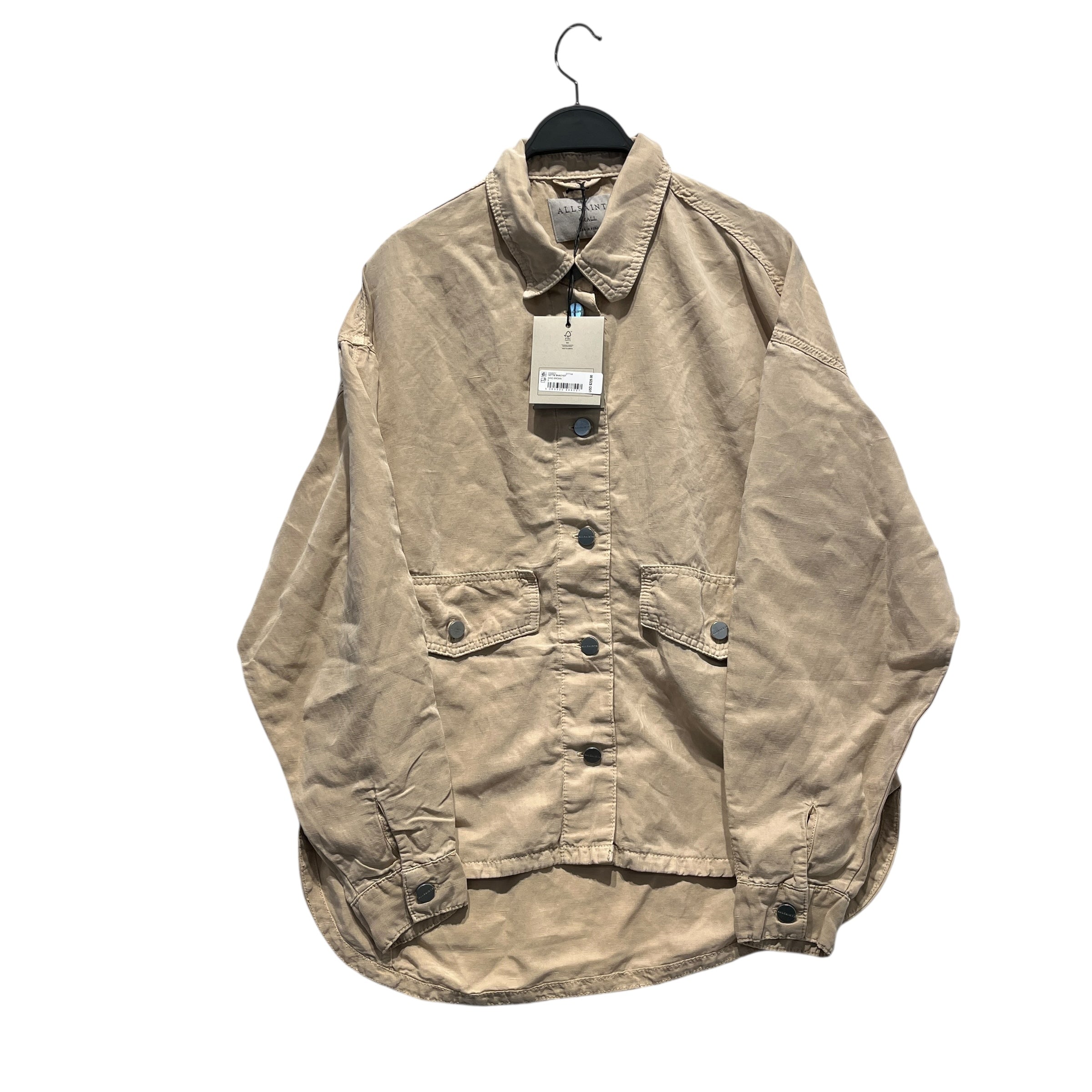 ALLSAINTS/LS Shirt/S/Cotton/BEG/ALLSAINTS OVERSIZED SHKT NWT view 1