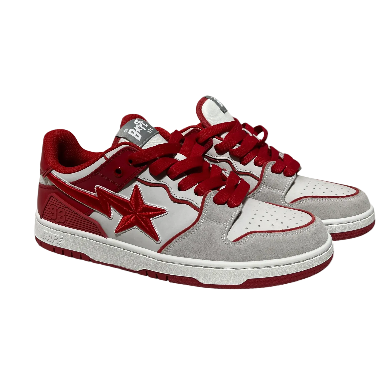 BAPE STA!/Low-Sneakers/US 10/Leather/RED/Sk8 sta red view 1