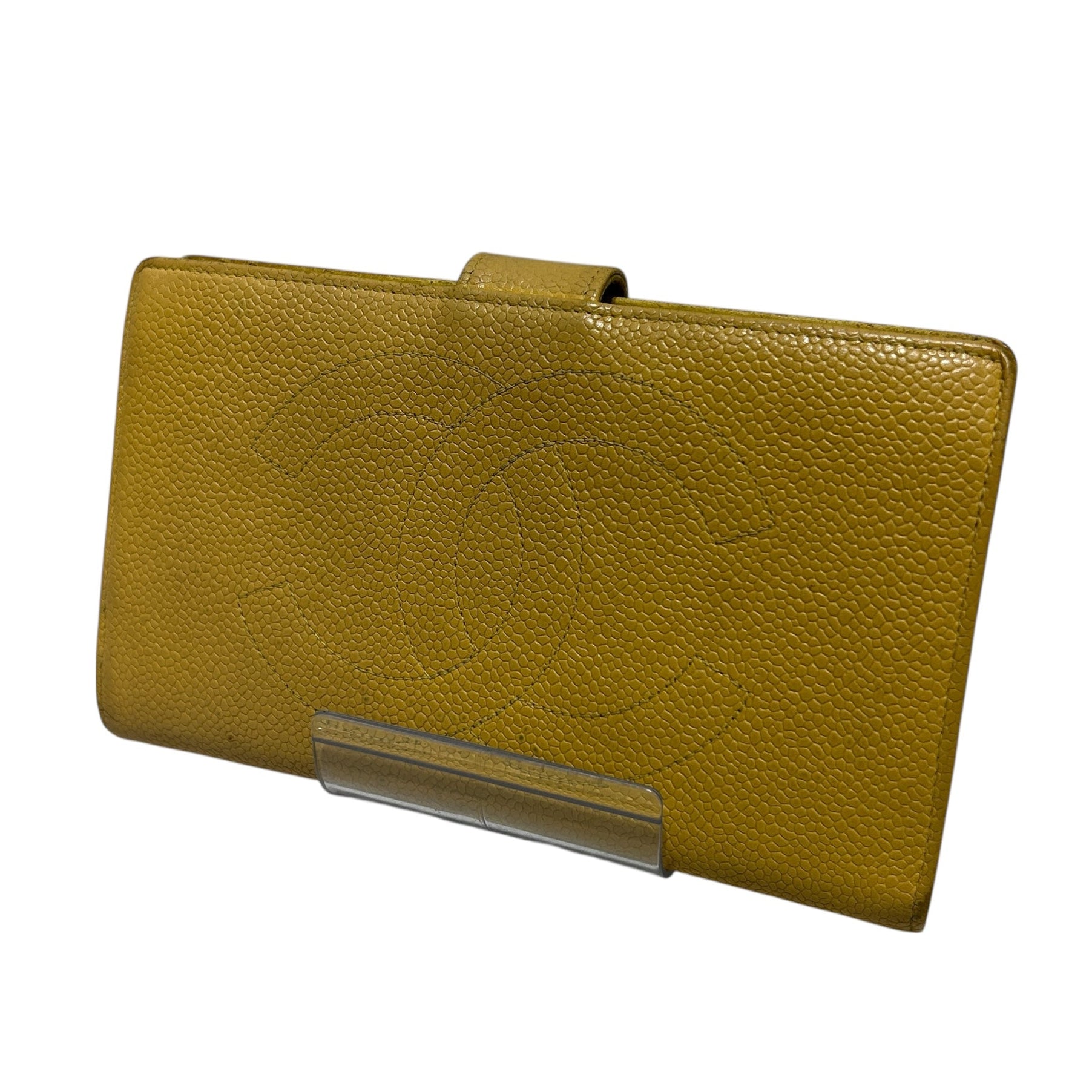 CHANEL/Trifold Wallet/Leather/YEL/ view 2