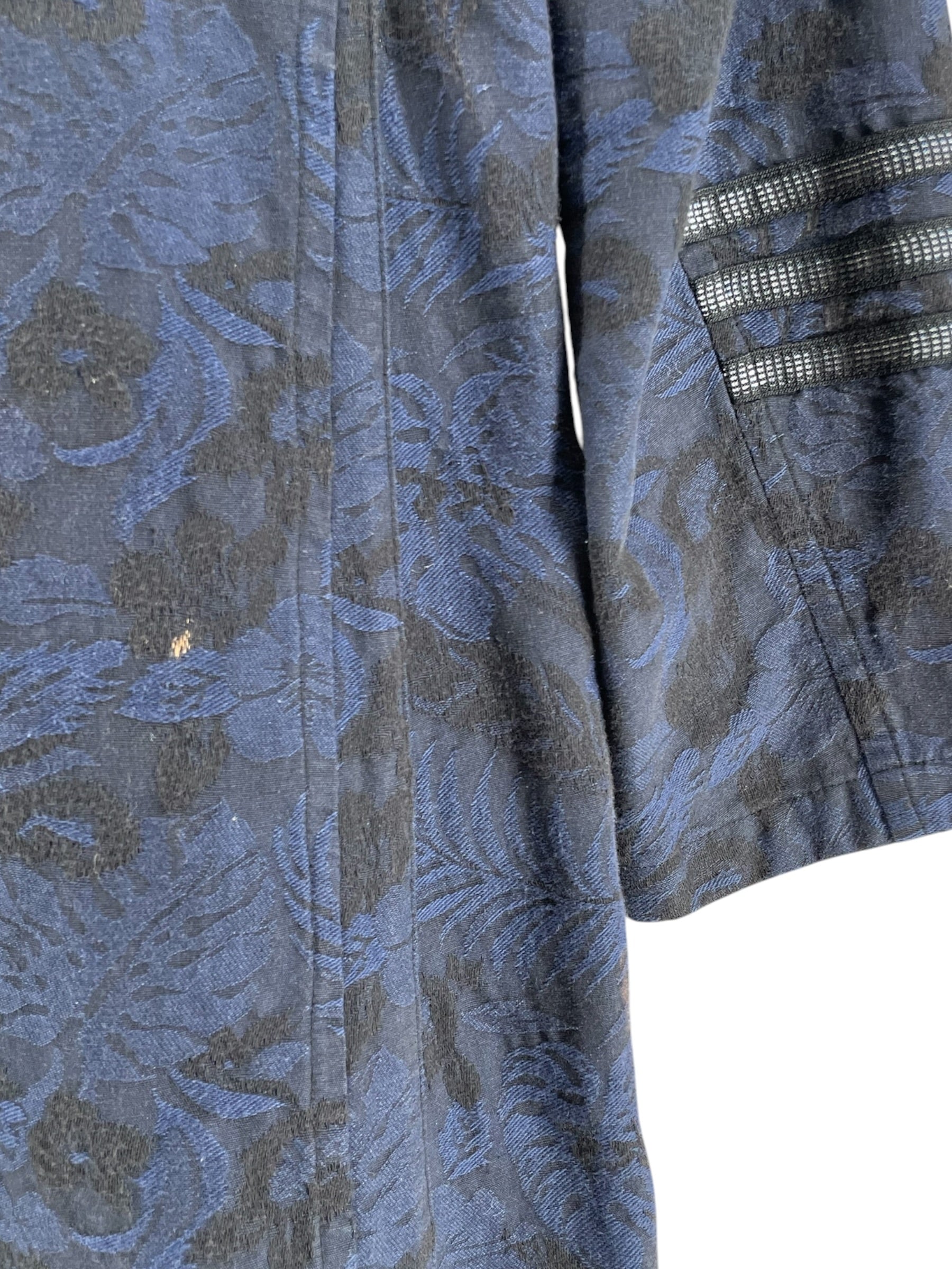Y-3/Jacket/L/Cotton/NVY/Floral Pattern/FLORAL LONG COAT 3 STRIPE SLEE view 6