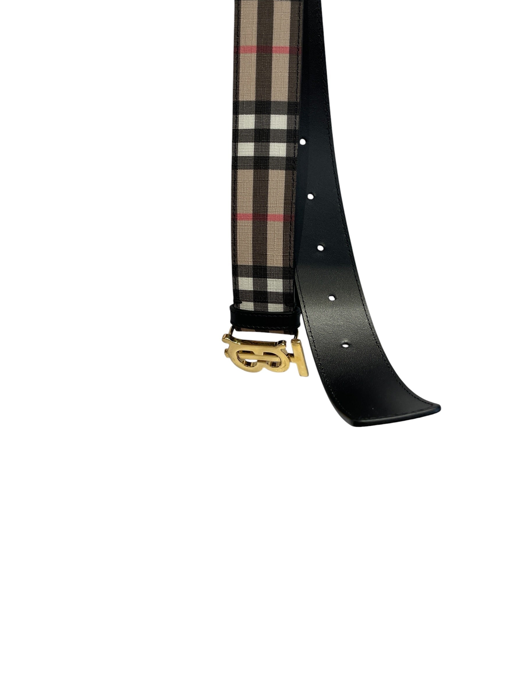 BURBERRY/Belt/Monogram/Leather/BRW/L's/GOLD TB LOGO view 5