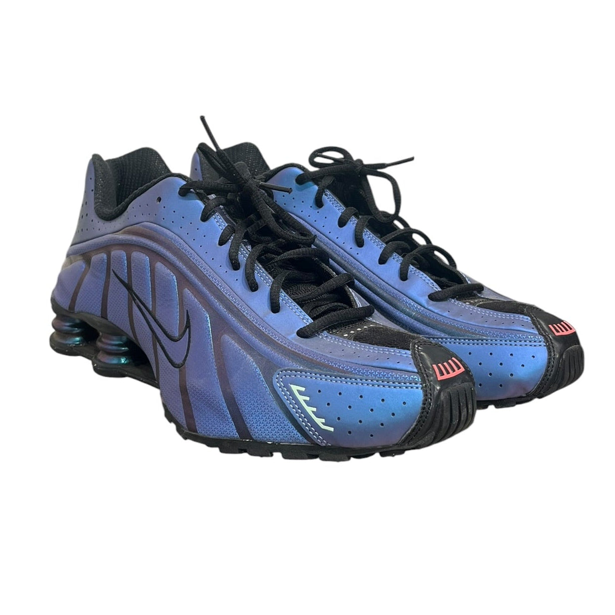 NIKE/SHOX R4/Low-Sneakers/US 12.5/Iridescent/BLU/HQ3446-001 view 1