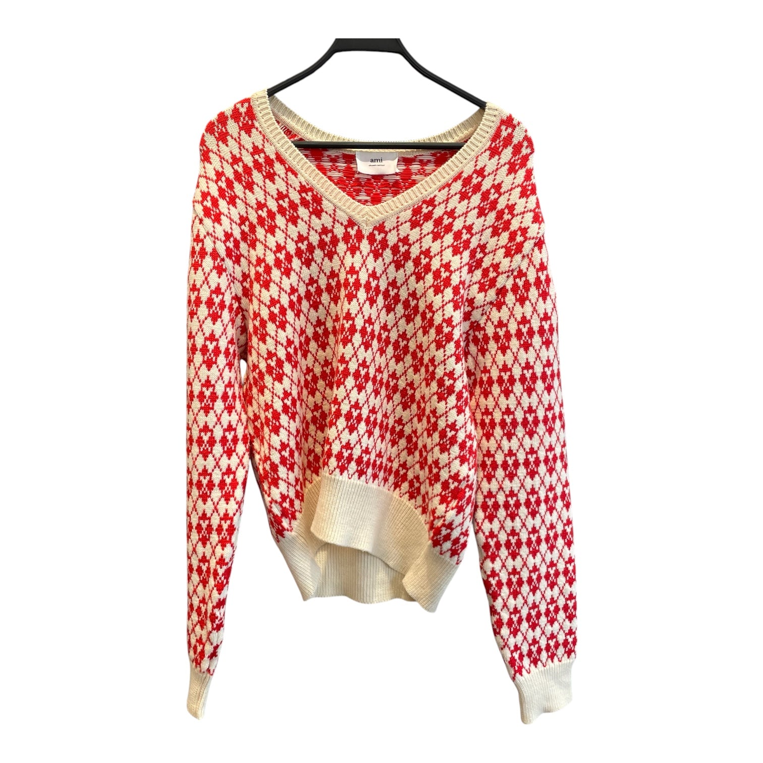 AMI PARIS/Sweater/32/All Over Print/Polyester/WHT/AMI PARIS SWEATER view 1
