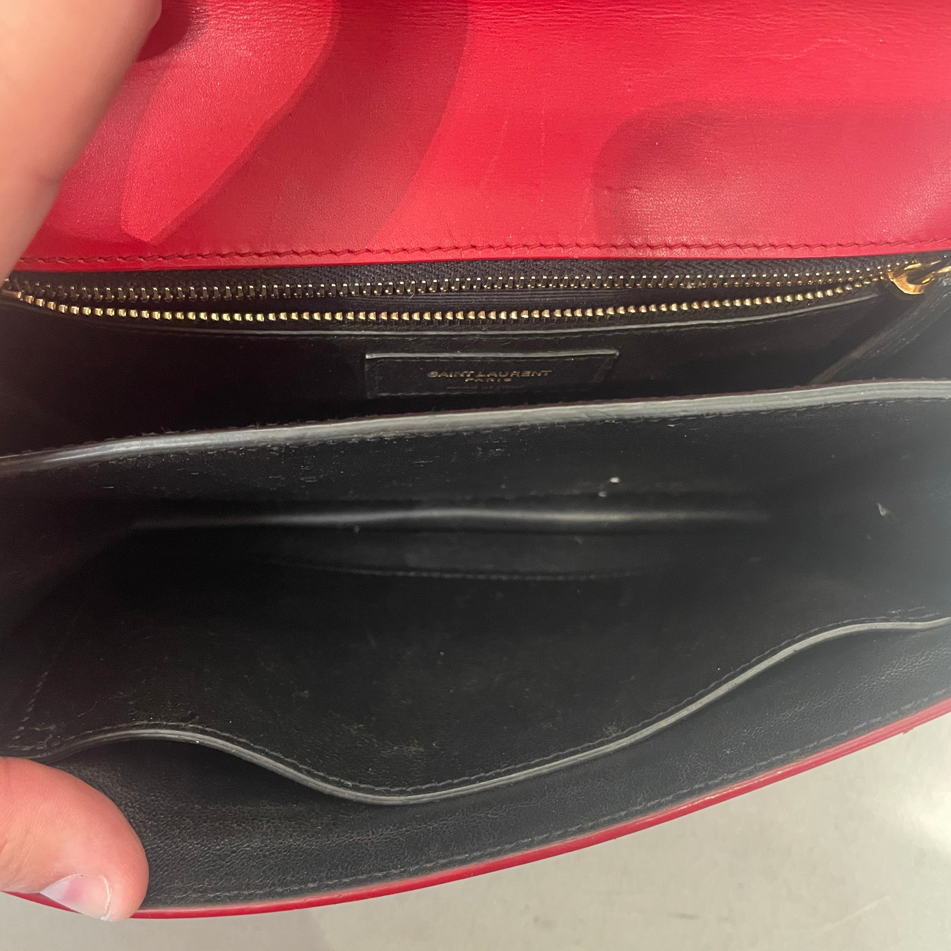 SAINT LAURENT/Cross Body Bag/Leather/RED/GRAIN DE POUDRE view 4