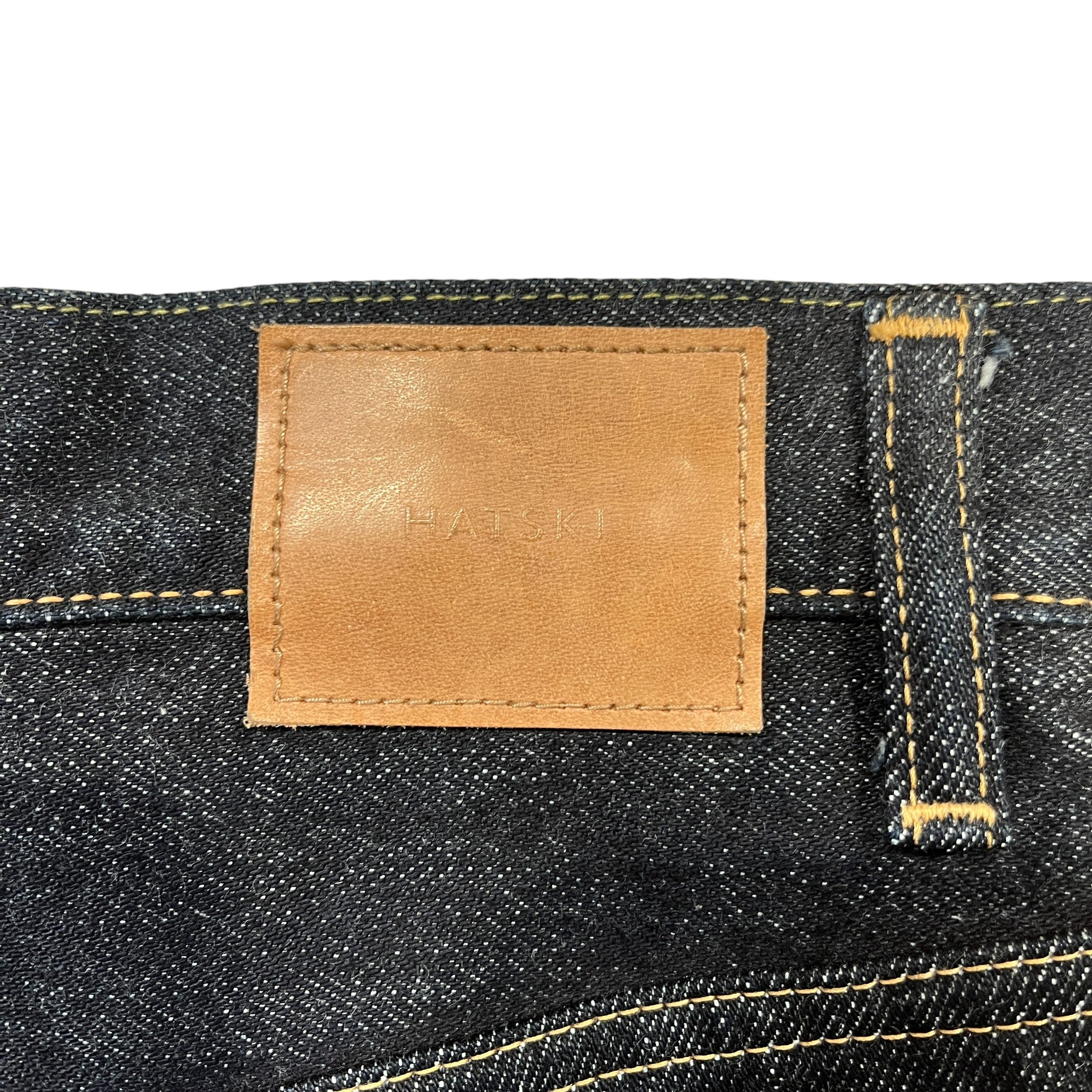 HATSKI/Pants/2/Denim/NVY/brown stitching view 4