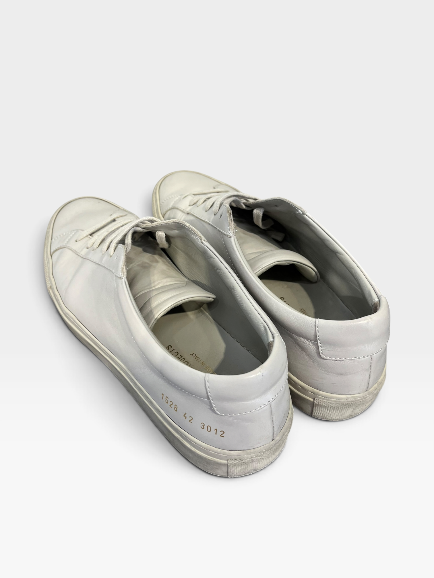 COMMON PROJECTS/Low-Sneakers/UK 8/Leather/WHT/achilies low view 2