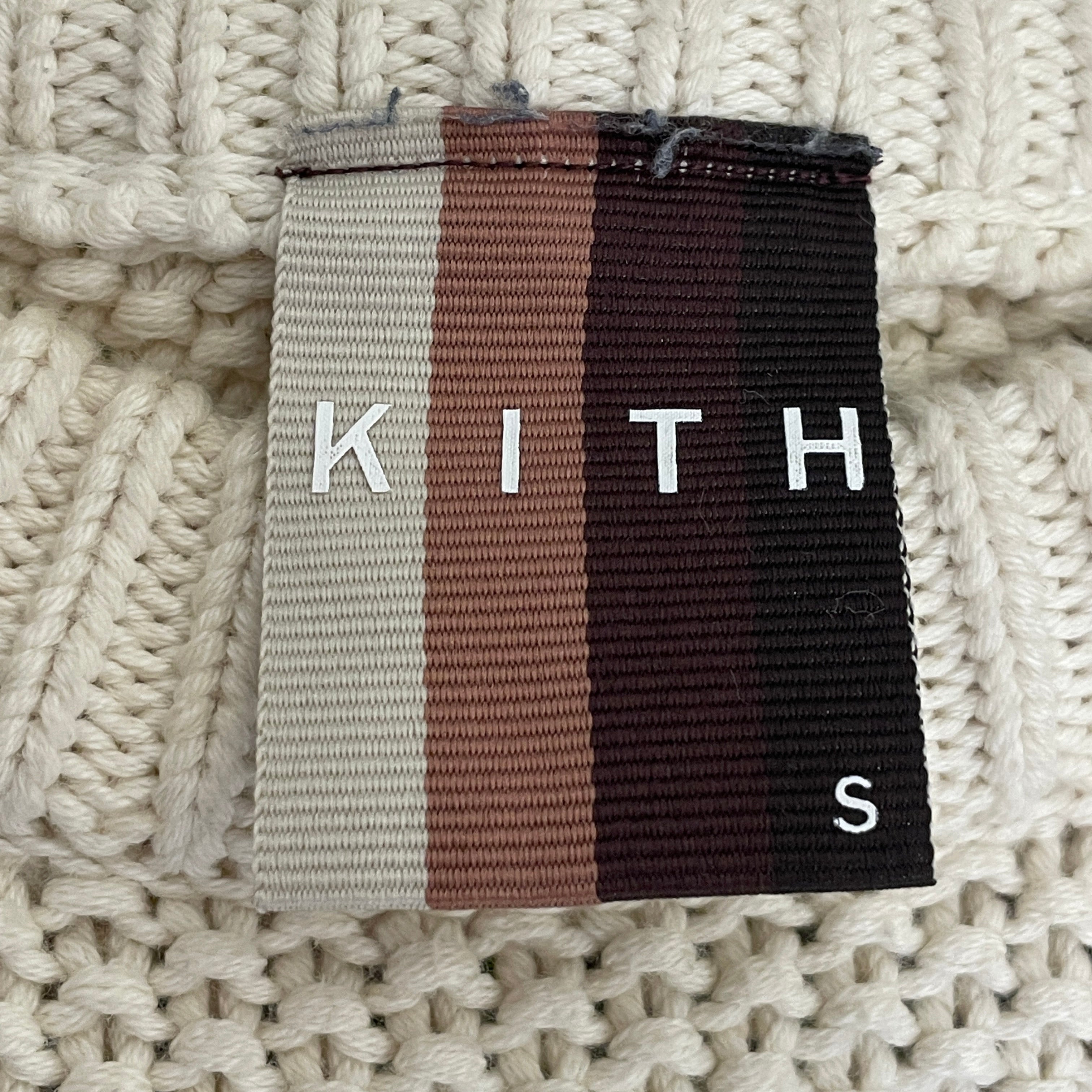 KITH/Sweater/S/Stripe/Cotton/CRM/Oversize/KITH CREME/BLUE HEAVY SWEATER view 3