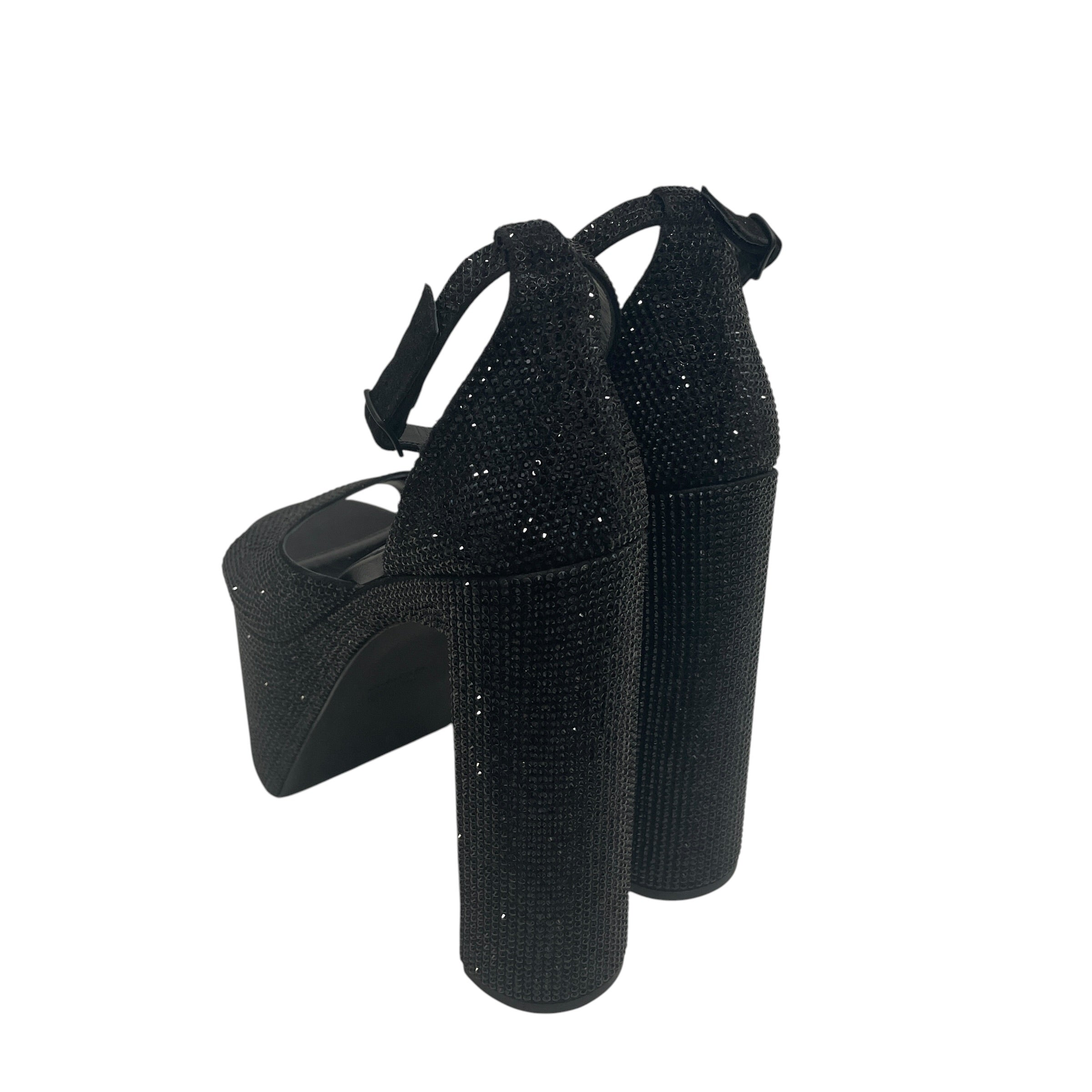 BALENCIAGA/Heels/EU 38/Nylon/BLK/Black platform studded heel view 2