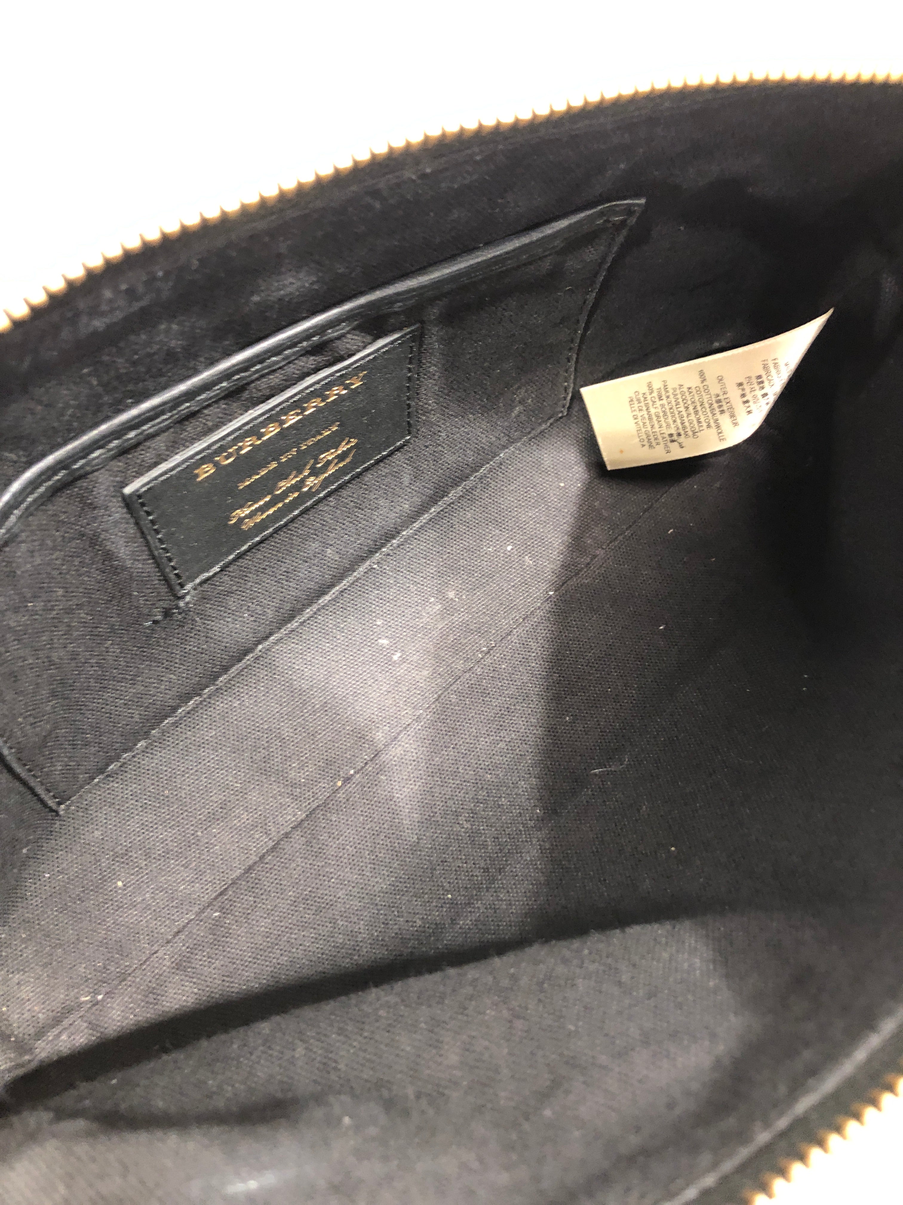 BURBERRY/Bag/Leather/BLK/plaid-lined Abingdon view 4