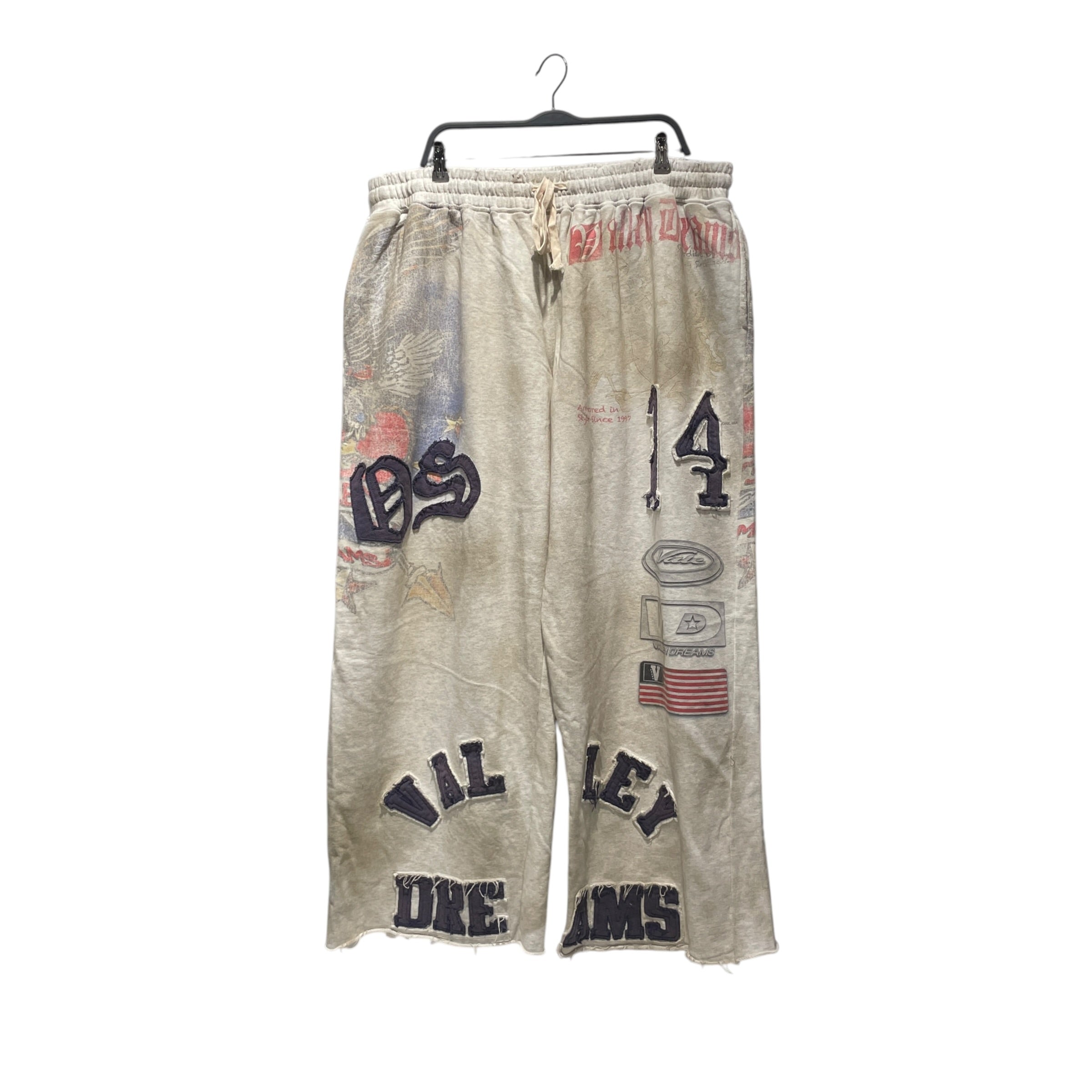 Vale/Straight Pants/XXL/Cotton/GRY/All Over Print/Crash Sweatpants view 1