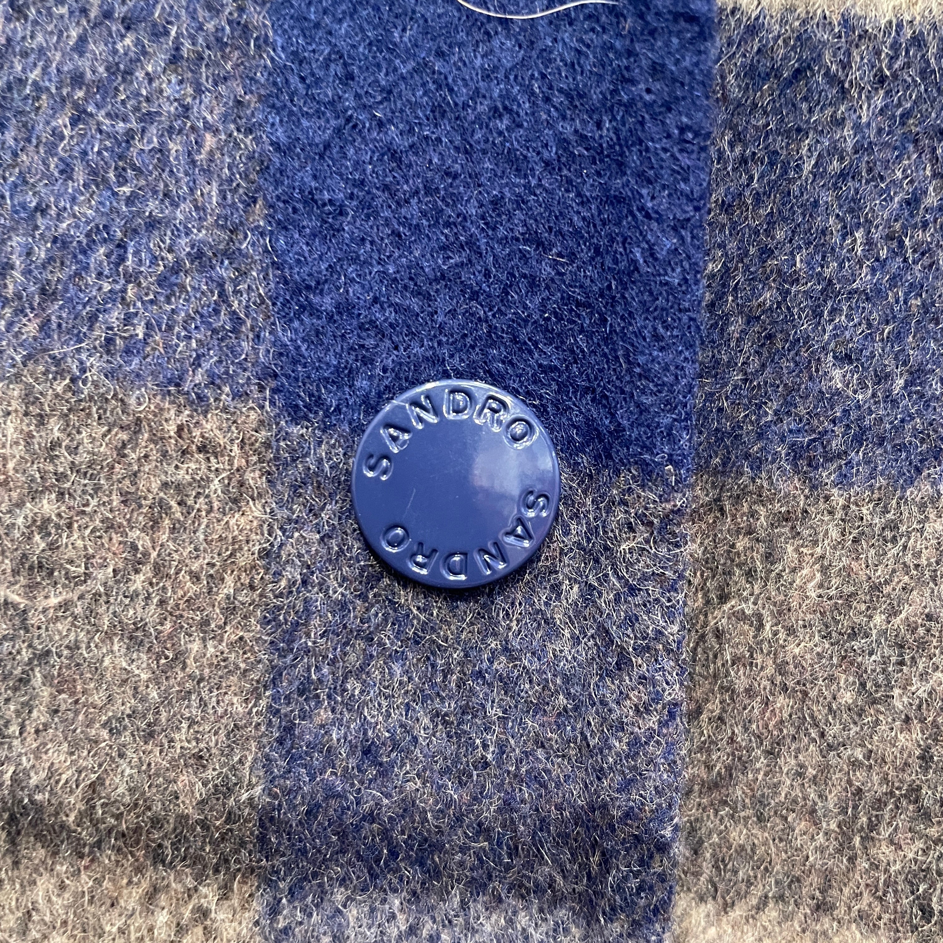 sandro/Jacket/34/Hombre Check/Wool/MLT/DENIM COLLAR view 3