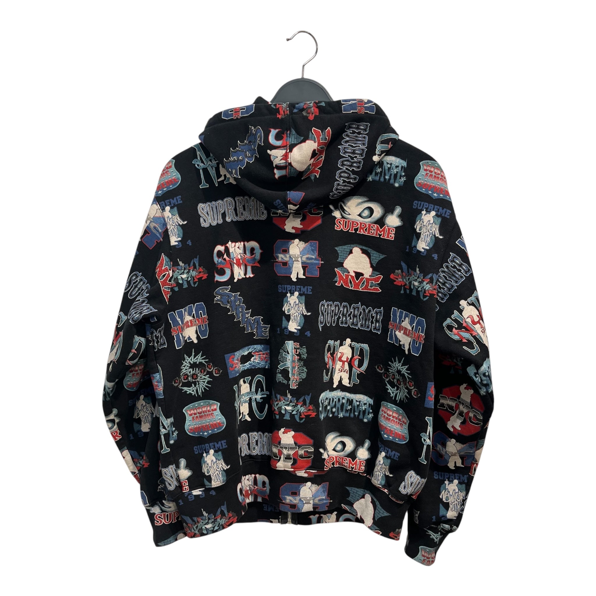 Supreme/Zip Up Hoodie/S/All Over Print/Cotton/BLK/FLASH ART ZIP UP HOODIE view 2