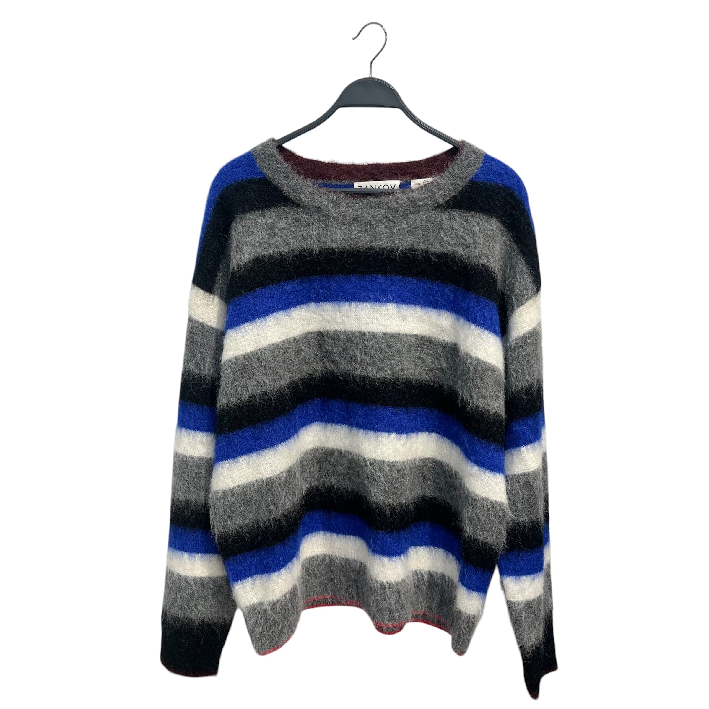 ZANKOV/Sweater/L/Stripe/Mohair/BLU/GRAY BLACK WHITE ALPACA view 1