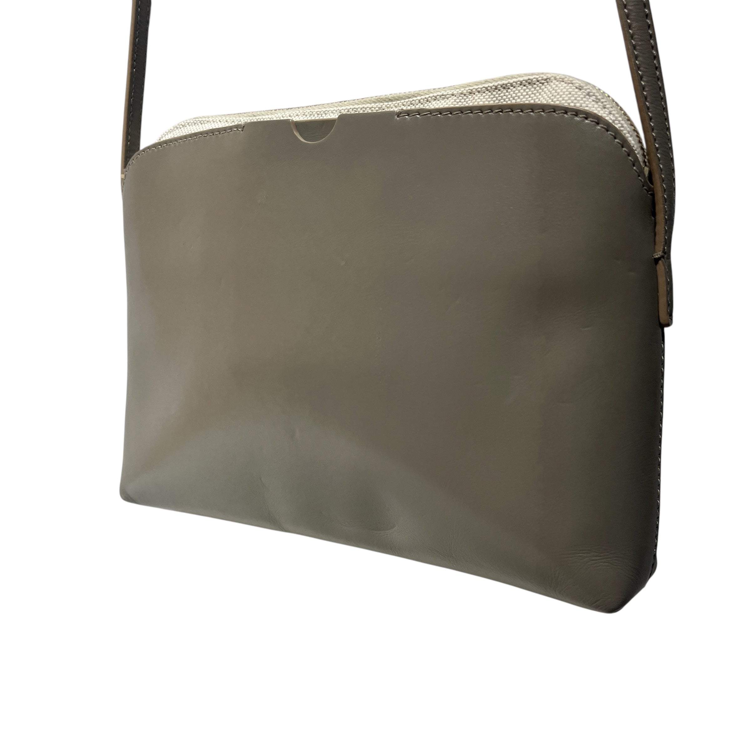 THE ROW/Cross Body Bag/Leather/GRY/canvas inner / condition view 2