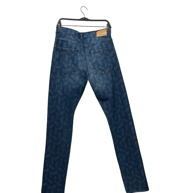 ISABEL MARANT/Skinny Pants/18/All Over Print/Cotton/BLU/Jack Jeans