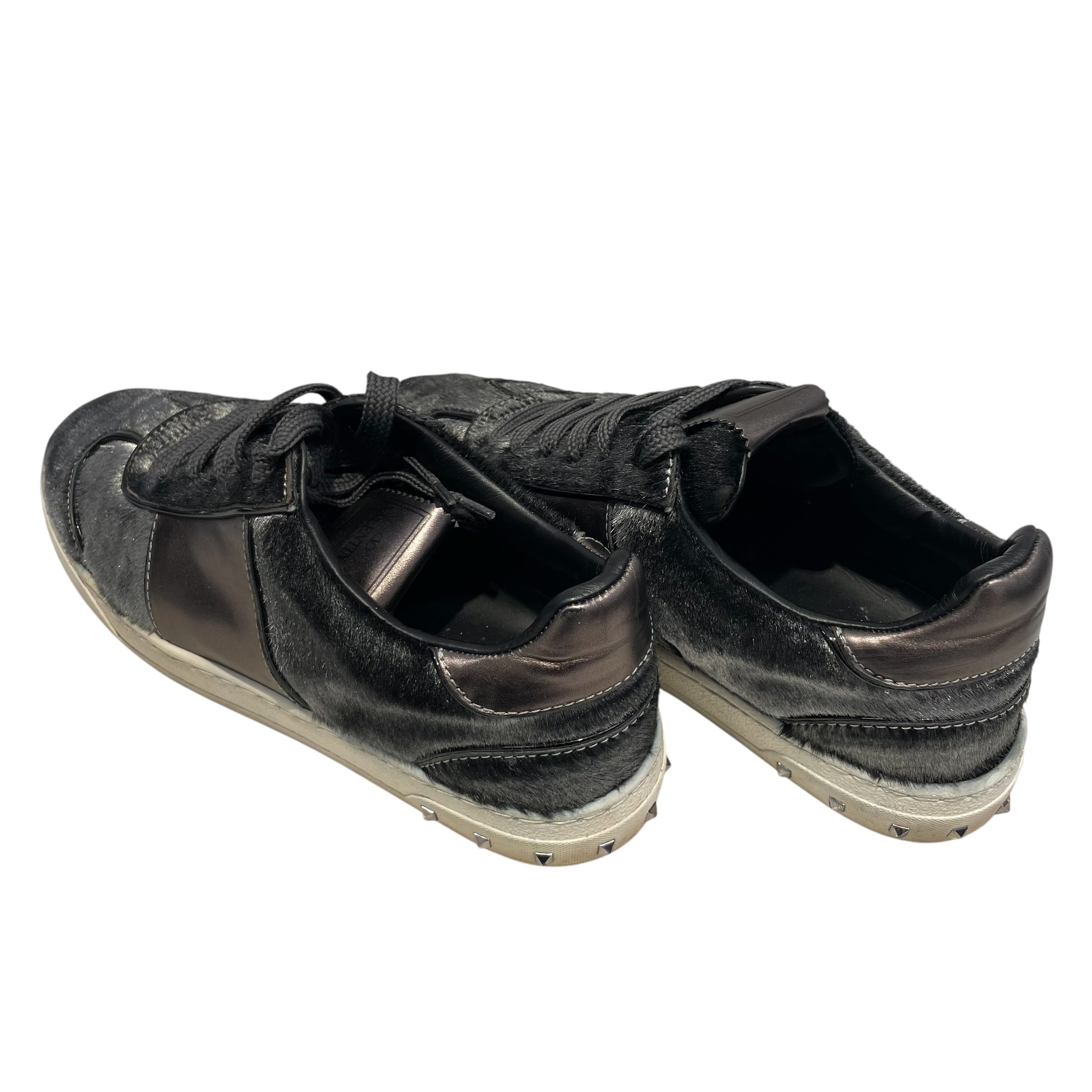 VALENTINO GARAVANI/Low-Sneakers/EU 37.5/Mohair/SLV/studs on heel/leather stripe view 2