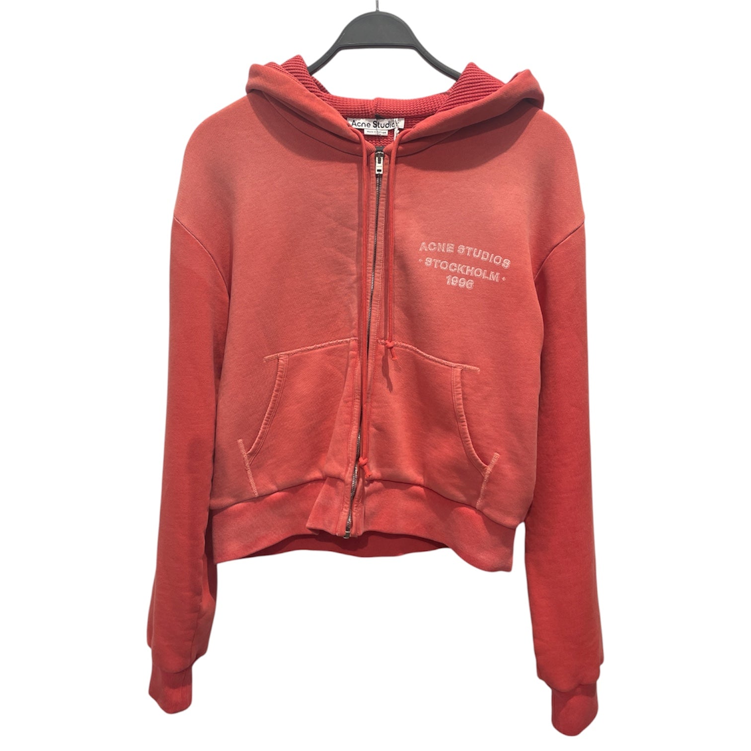 Acne Studios/Zip Up Hoodie/S/M/Cotton/PNK/THERMAL LINE SALMON PINK ZIPUP
