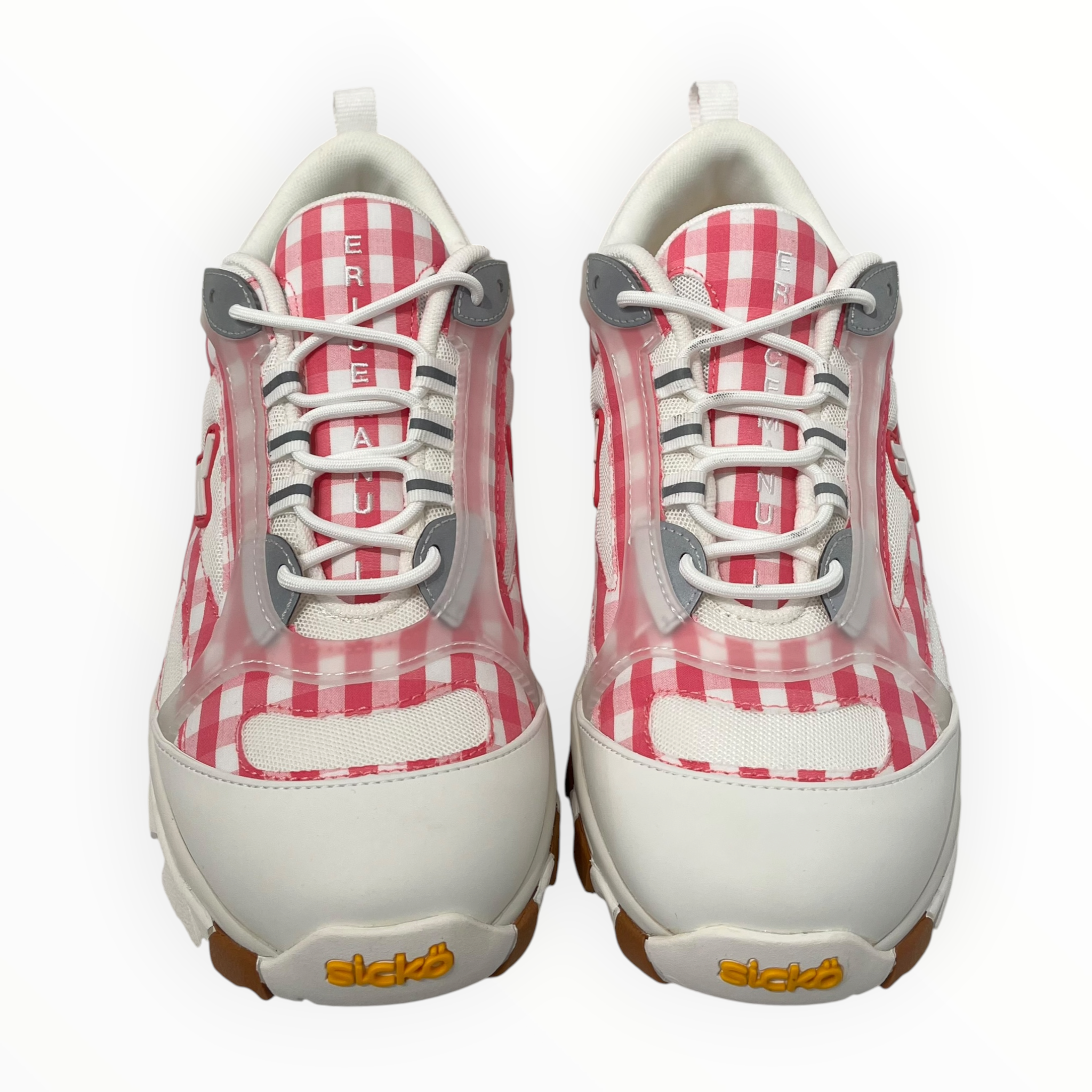 sicko/Eric Emanuel/Low-Sneakers/US 10/Plaid/Cotton/PNK/FRIENDS AND FAMILY COLLAB view 3