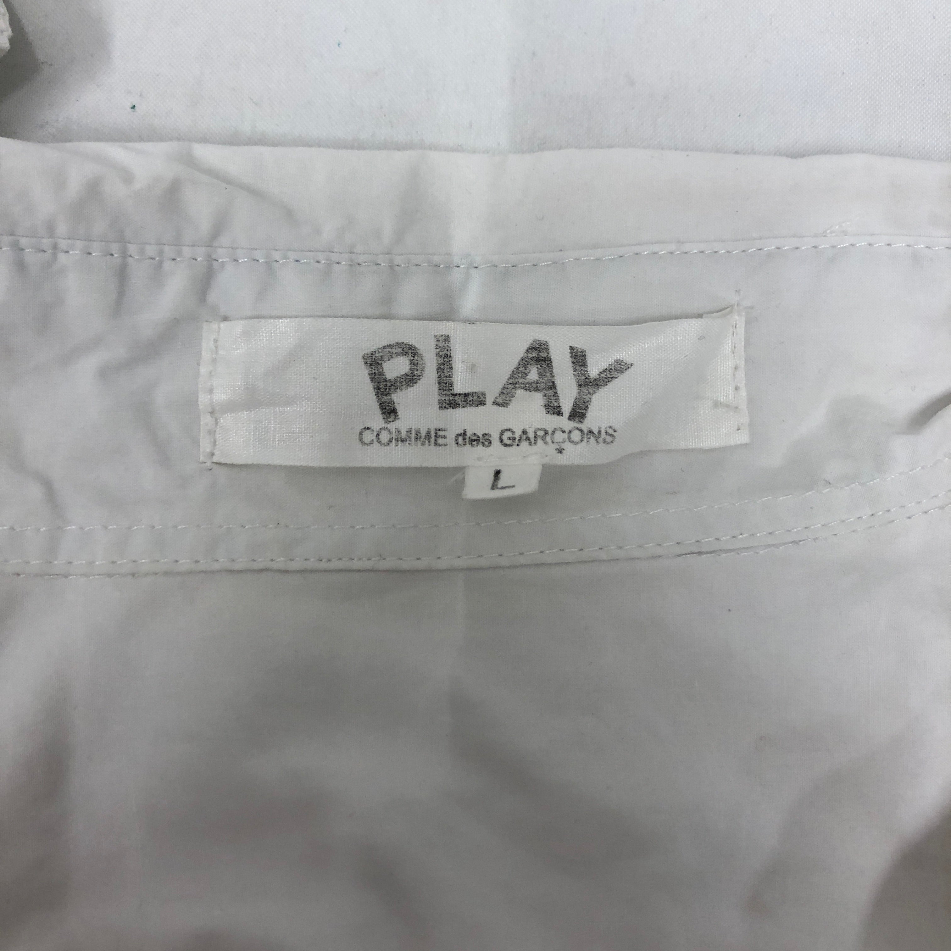 PLAY COMME des GARCONS/LS Shirt/L/Cotton/WHT/2009 black heart on chest view 3