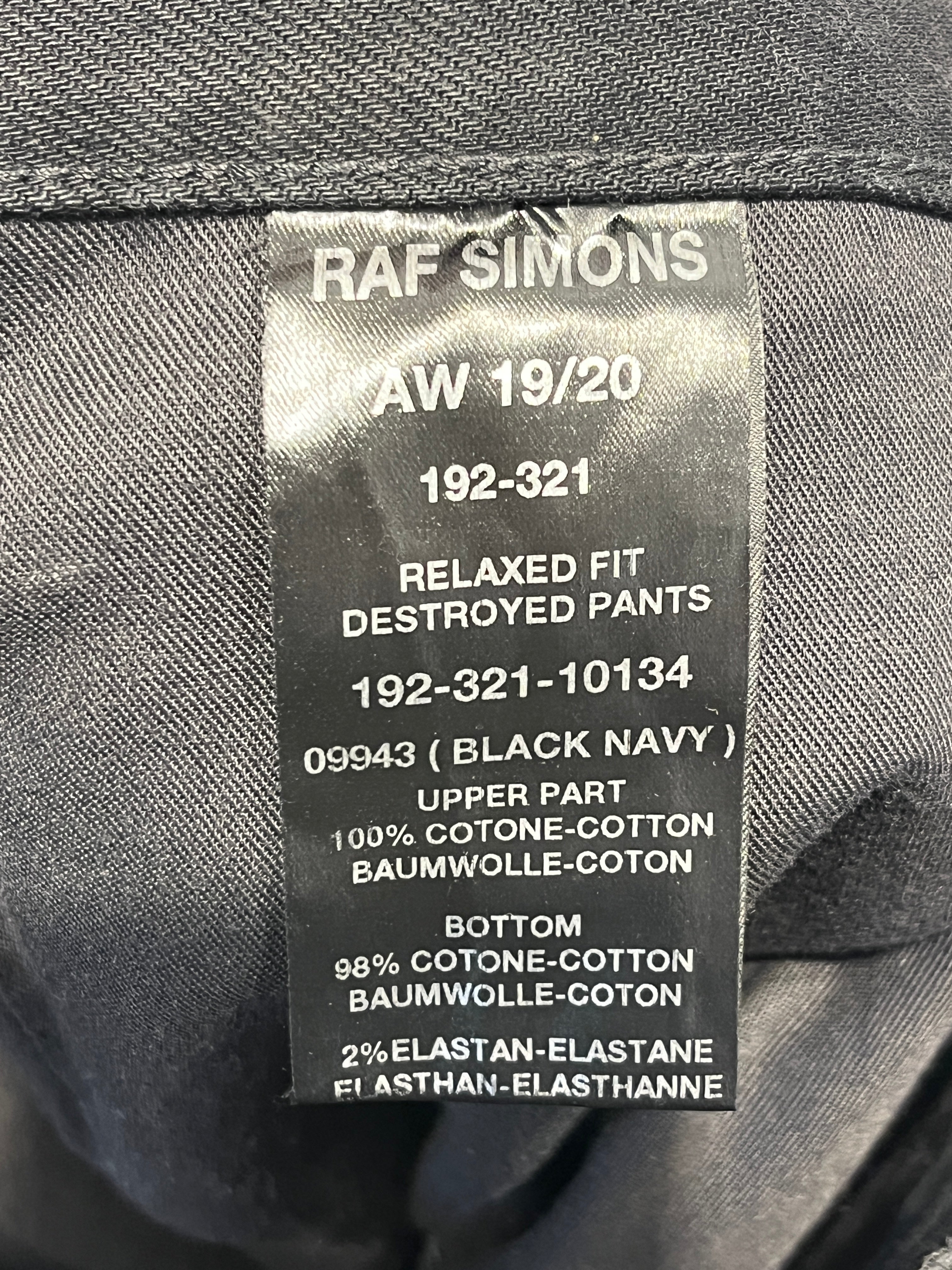 RAF SIMONS/Pants/32/Denim/BLK/OUT-OF-PRINT DAMAGED PANTS view 4