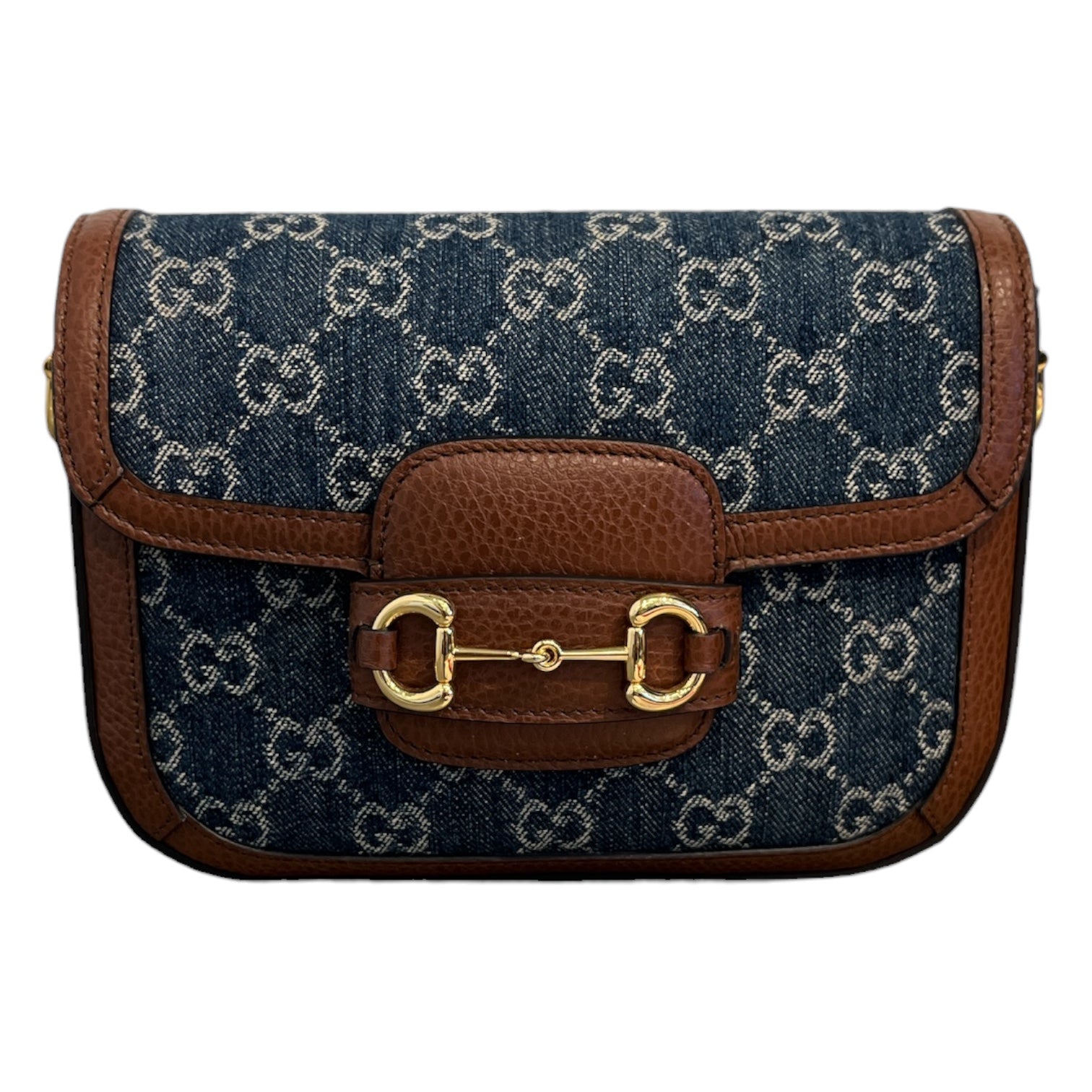 GUCCI/Cross Body Bag/Monogram/BLU/HORSEBIT 1995 CANVAS DENIM view 1