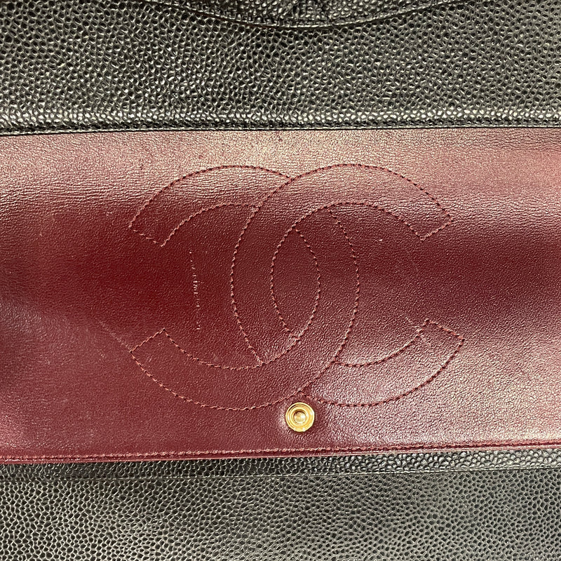 CHANEL/Hand Bag/Leather/BLK/caviar jumbo dbl flap