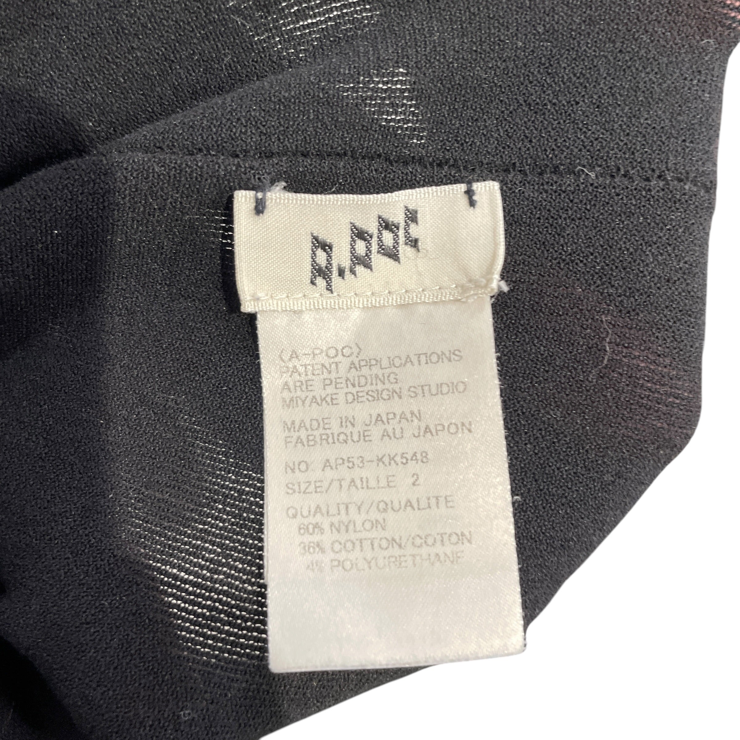 ISSEY MIYAKE/LS T-Shirt/OS/Polyester/BLK/APOC MESH BOATNECK SHOULDER DE view 3