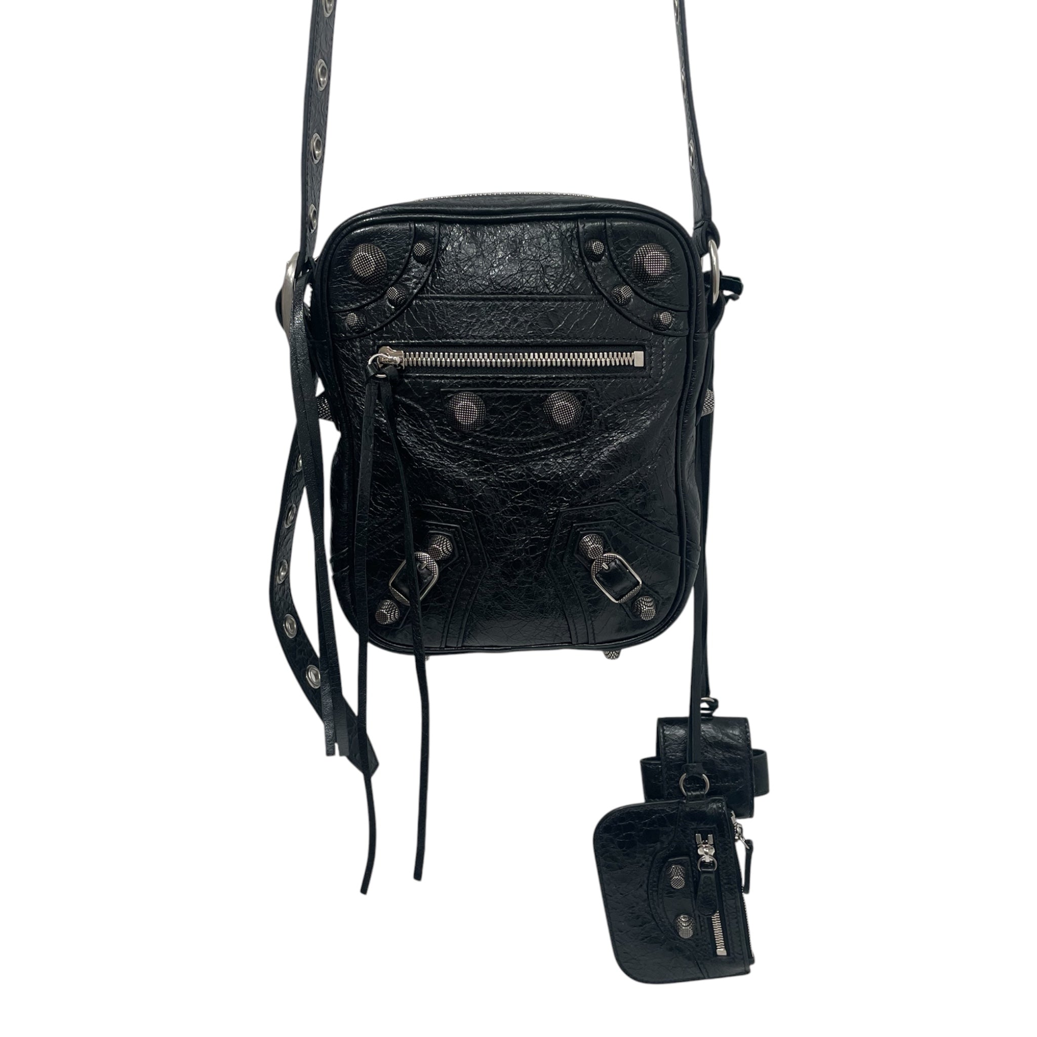 BALENCIAGA/Cross Body Bag/Leather/BLK/ view 3